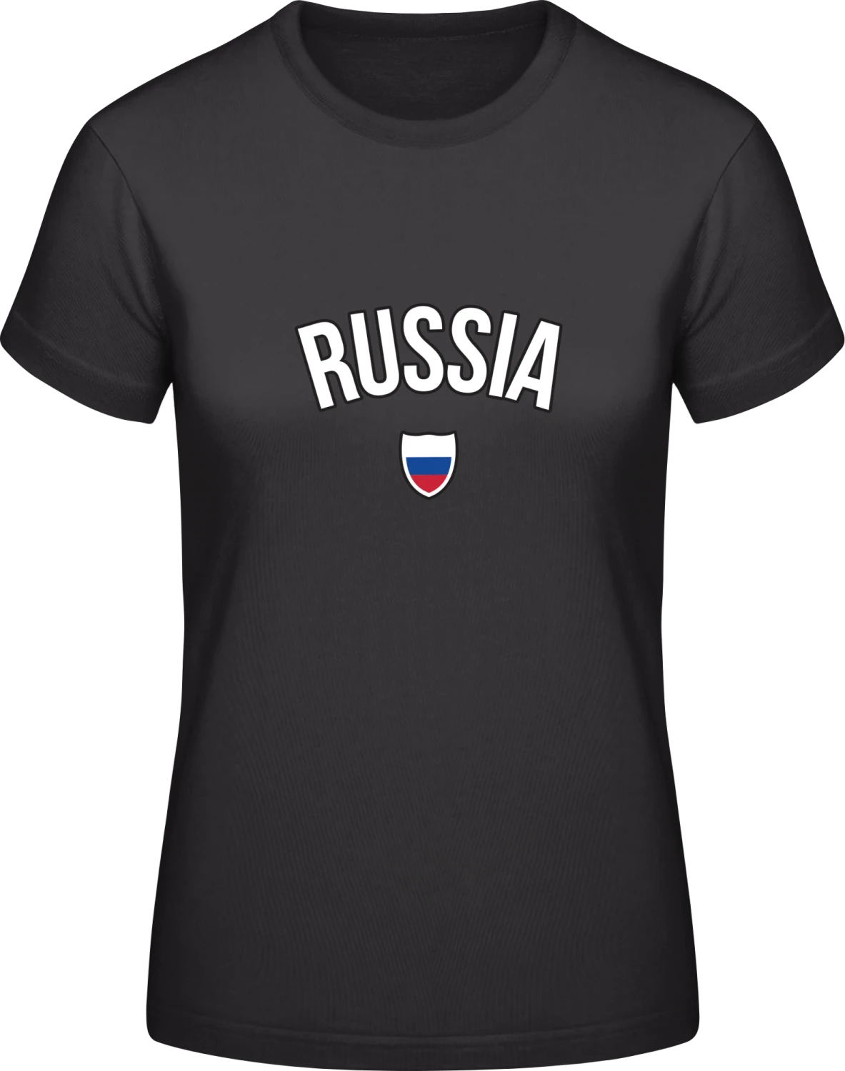 RUSSIA Football Fan - Black #E190 women T-Shirt - Front