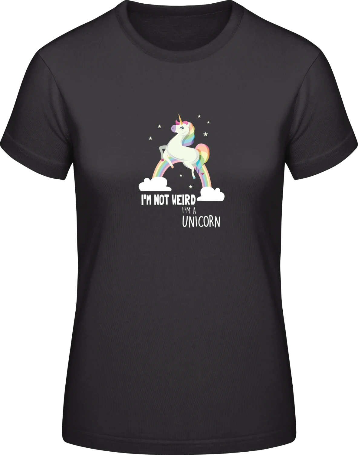 I'm Not Weird I'm A Unicorn - Black #E190 women T-Shirt - Front