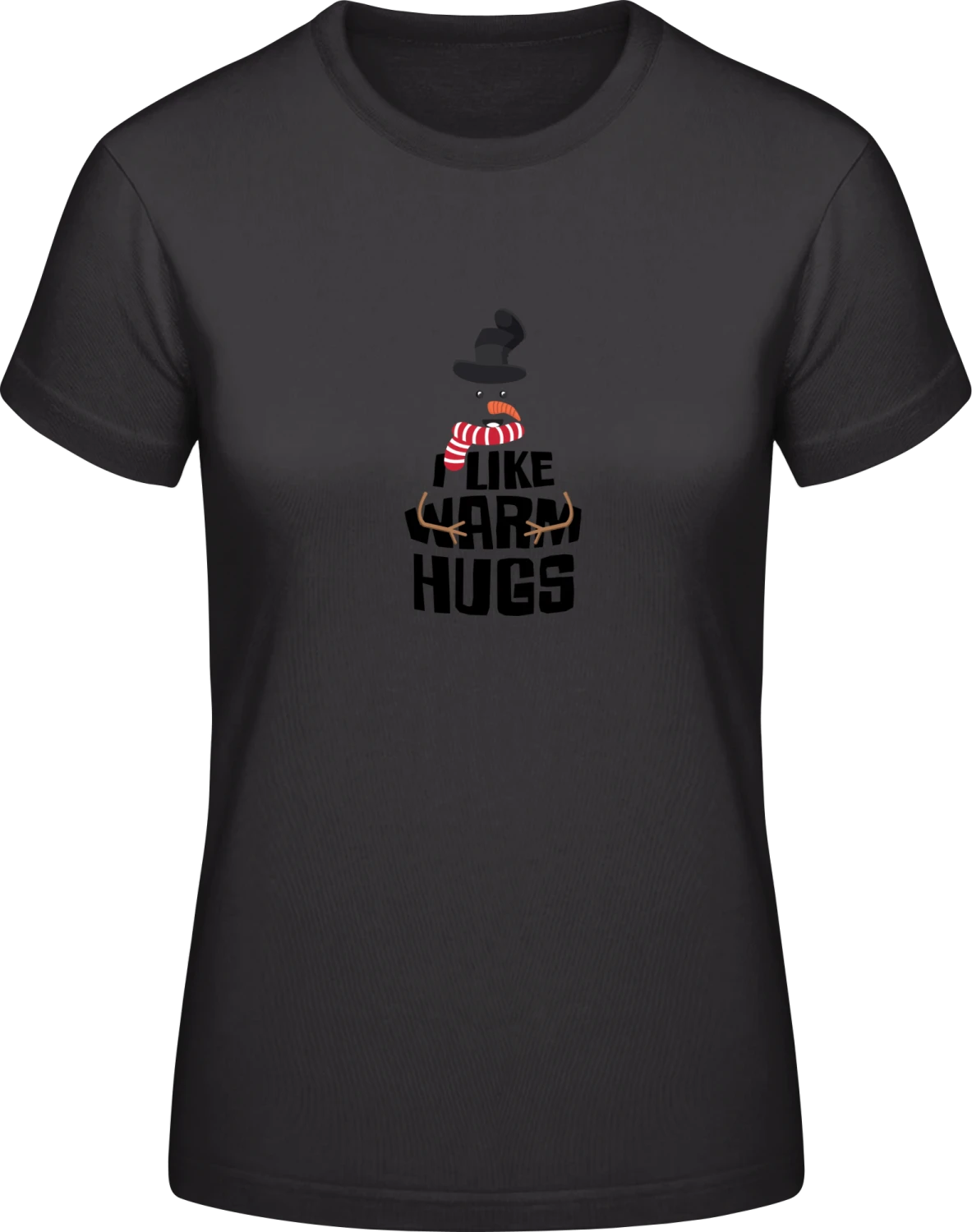 Warm Hugs - Black #E190 women T-Shirt - Front