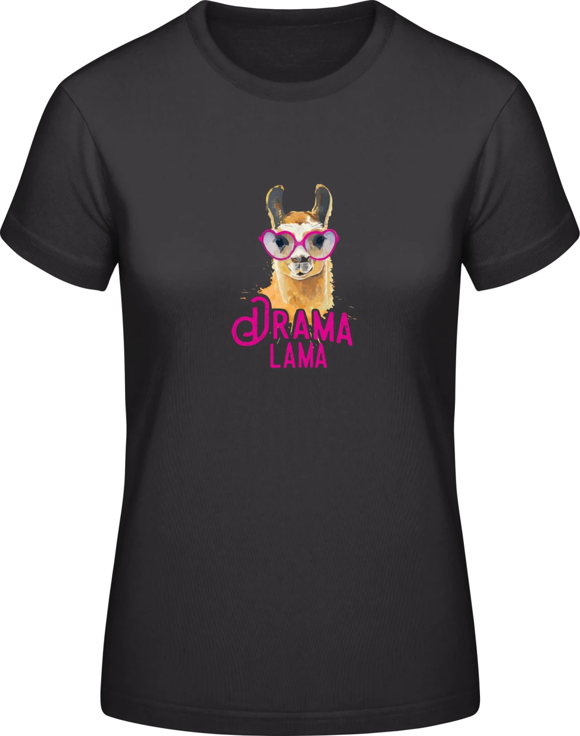 Drama Lama Watercolor - Black #E190 women T-Shirt - Front