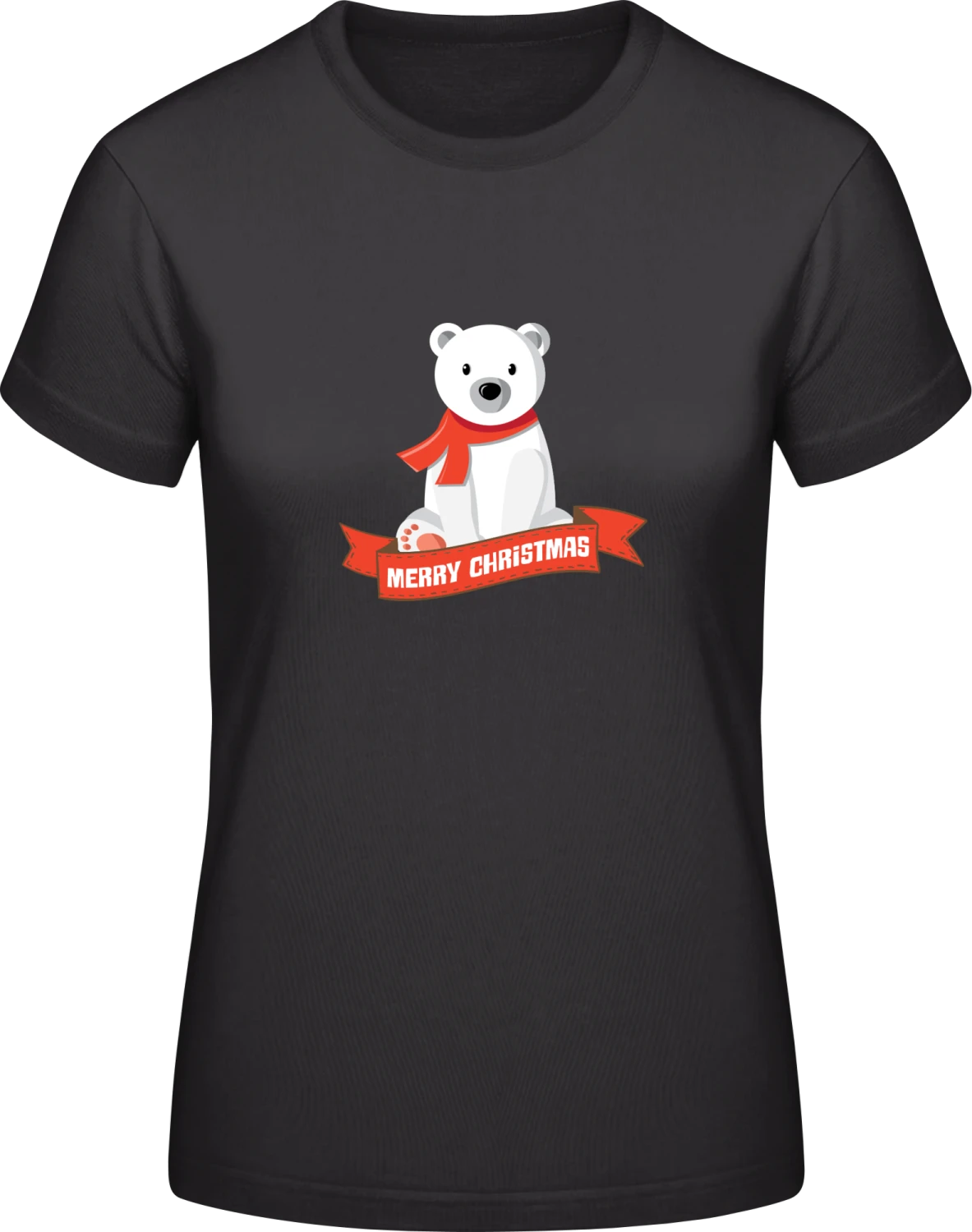 Ice Bear Merry Christmas - Black #E190 women T-Shirt - Front