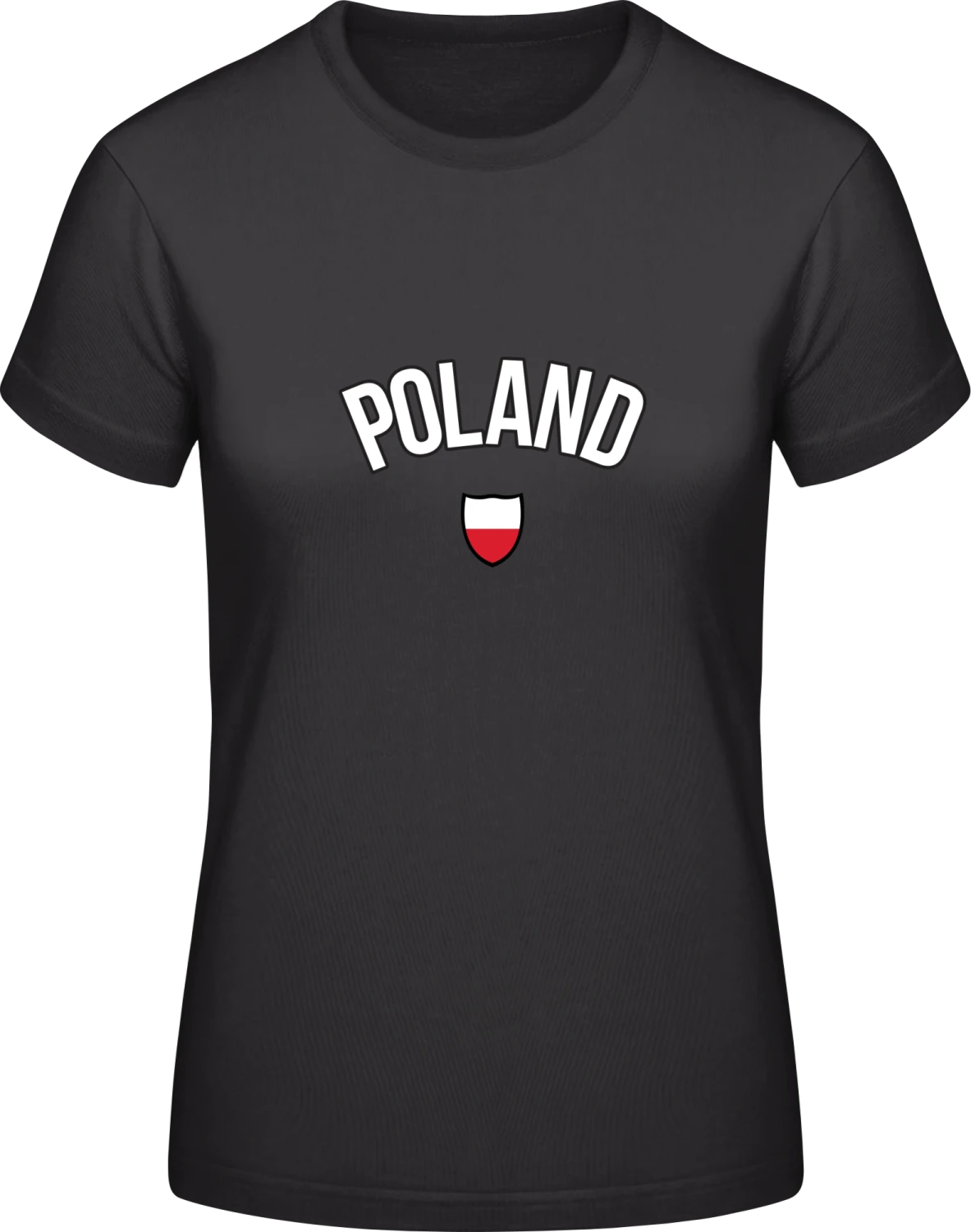 POLAND Football Fan - Black #E190 women T-Shirt - Front