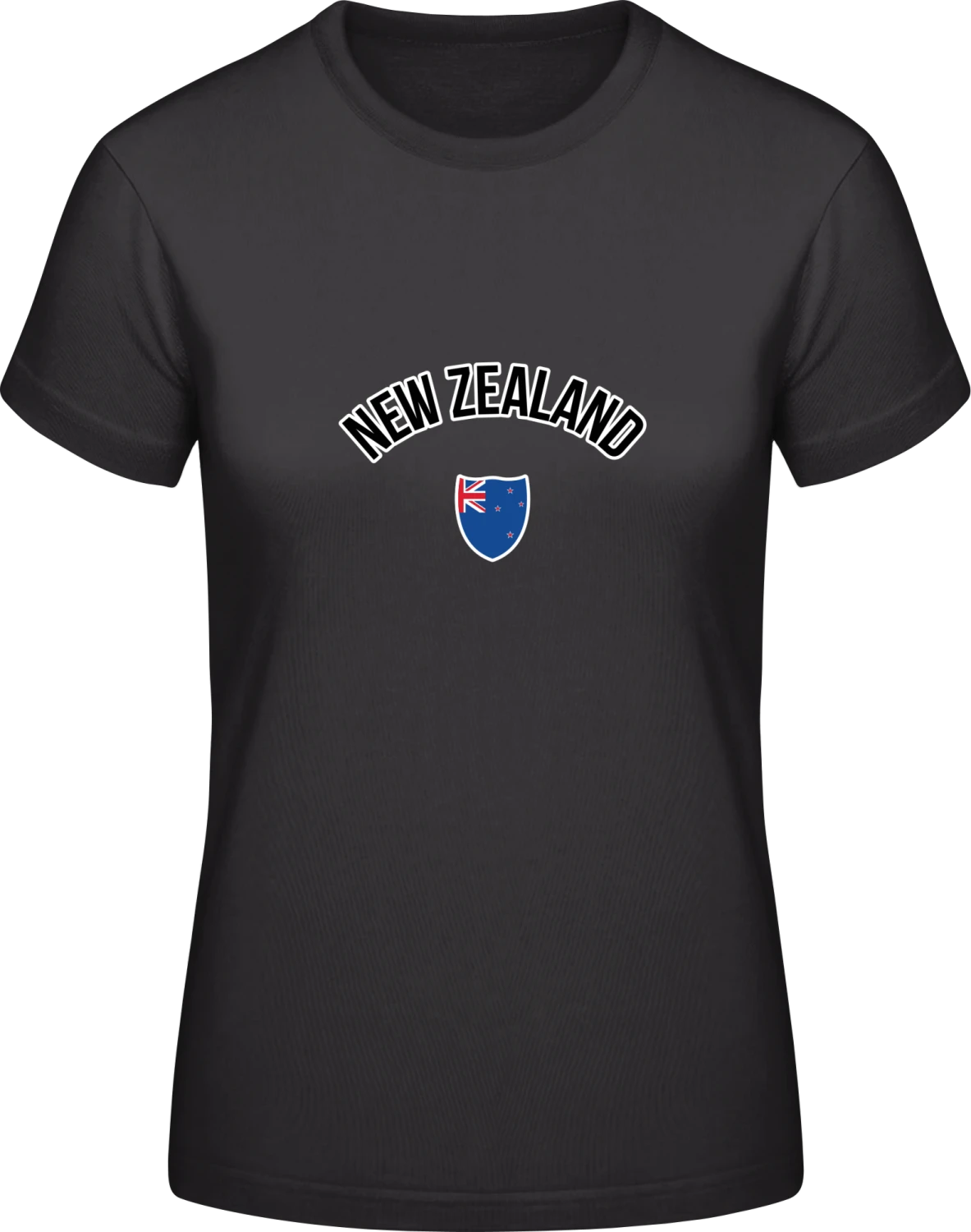 NEW ZEALAND Fan - Black #E190 women T-Shirt - Front