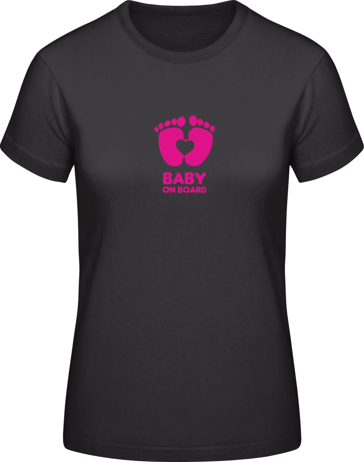 Baby Girl On Board Logo - Black #E190 women T-Shirt - Front