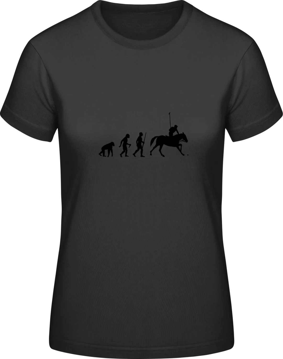 Polo Player Evolution - Black #E190 women T-Shirt - Front