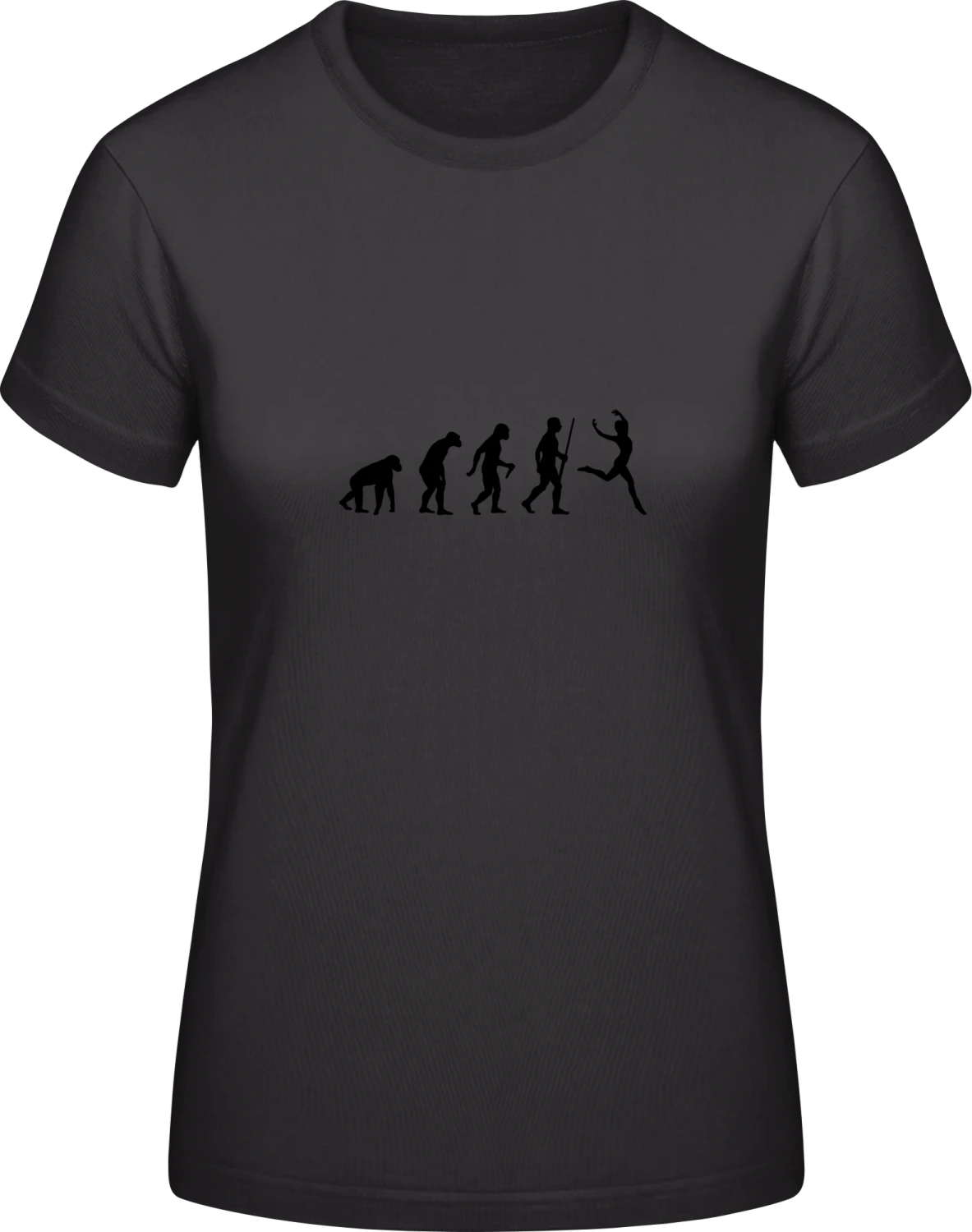 Gymnastics Evolution - Black #E190 women T-Shirt - Front