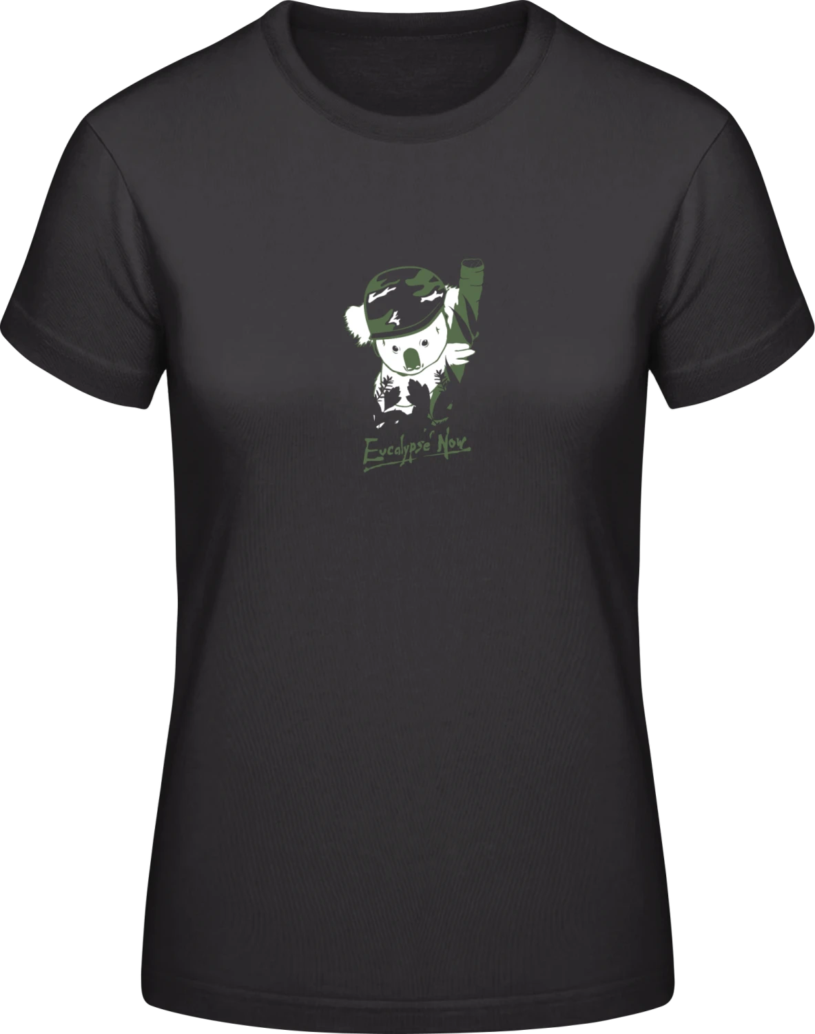 Eucalypse Now - Black #E190 women T-Shirt - Front