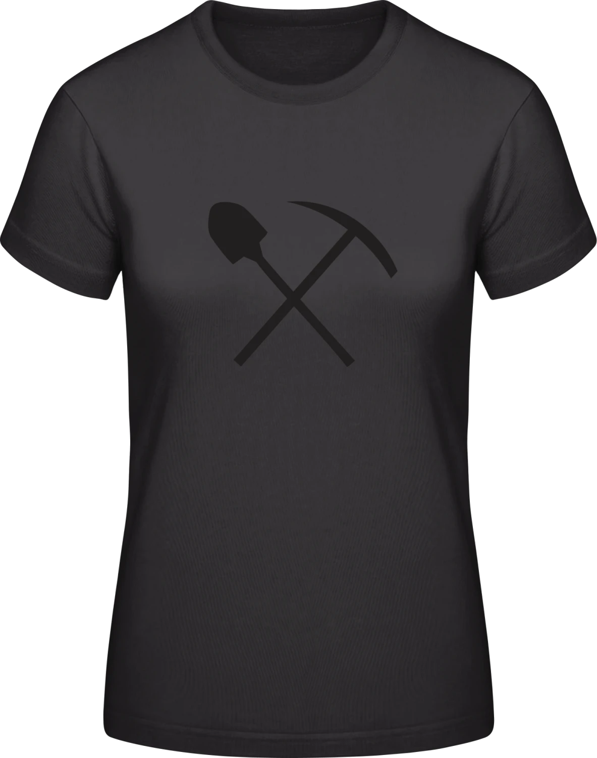 Shoveling Tools - Black #E190 women T-Shirt - Front