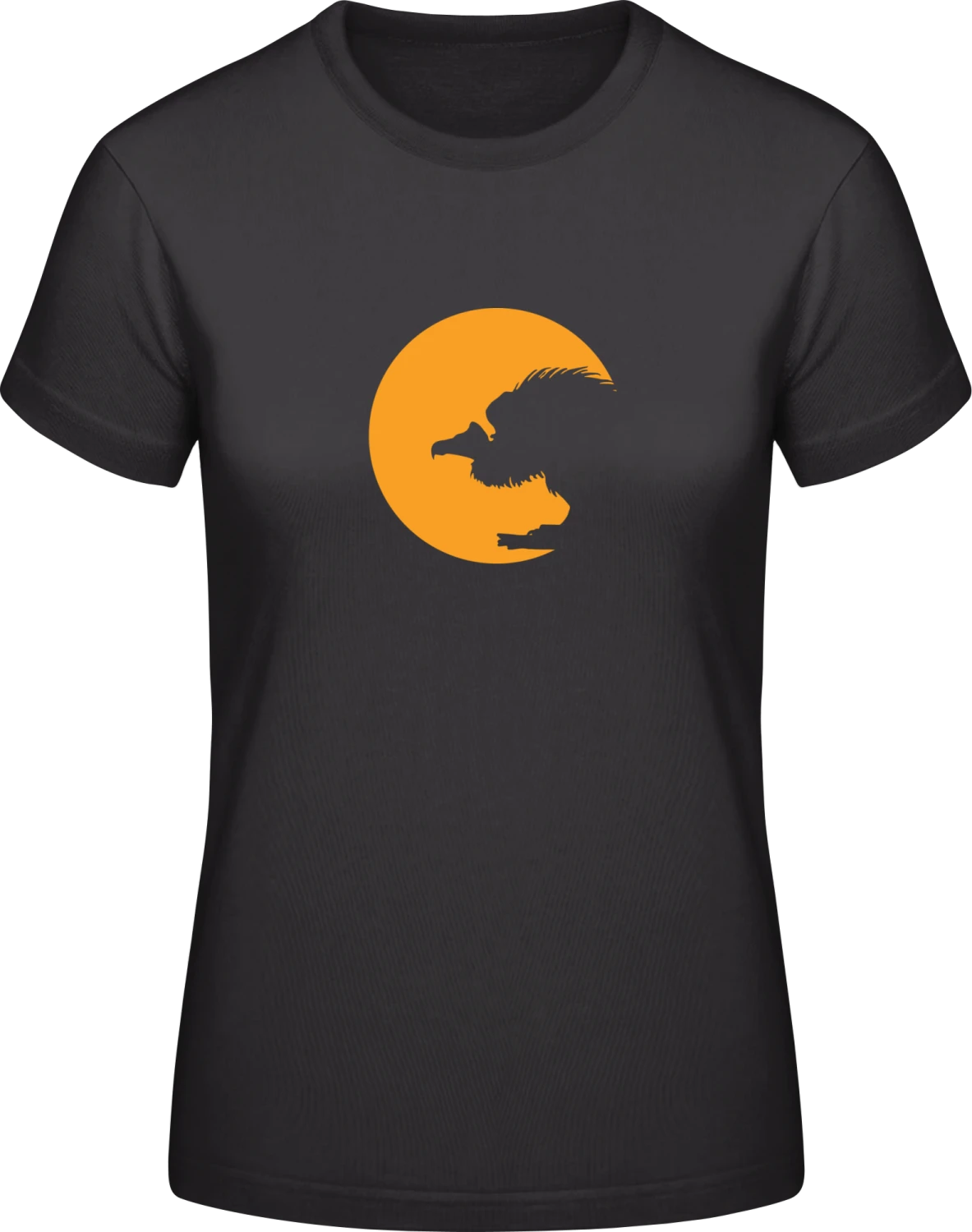 Moonlight Vulture - Black #E190 women T-Shirt - Front