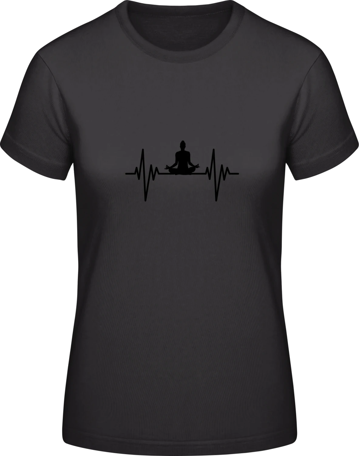 Yoga Pulse - Black #E190 women T-Shirt - Front