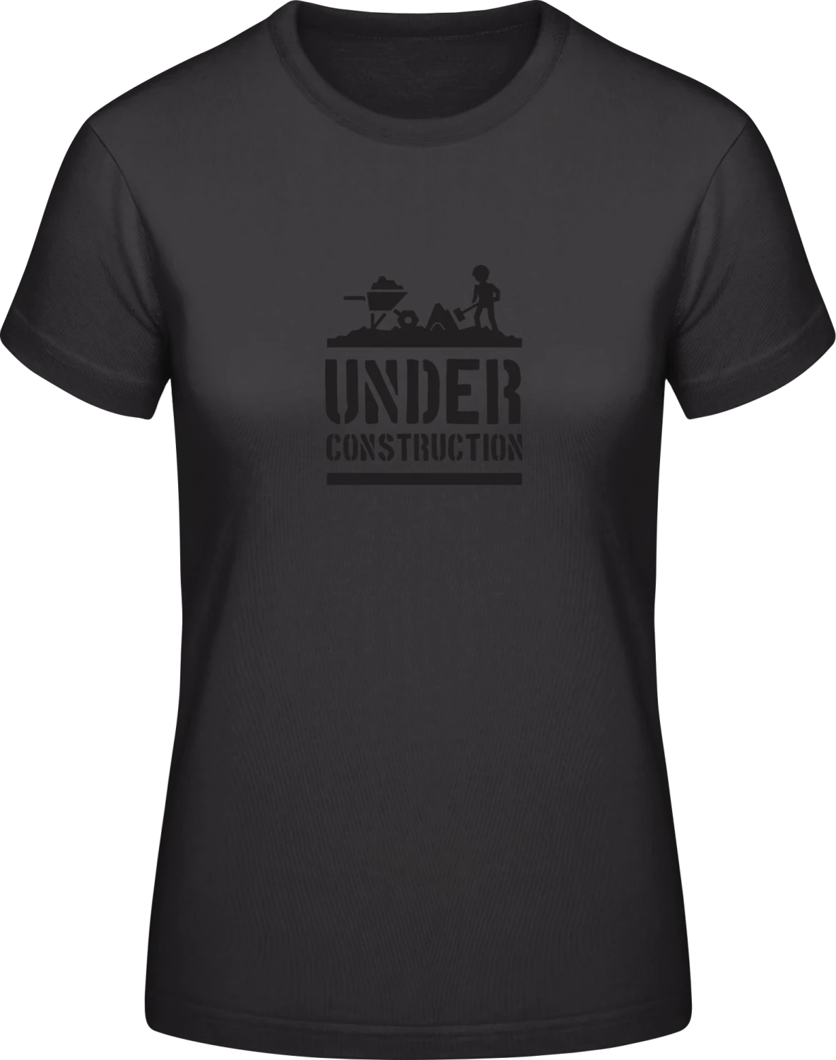 Under Construction - Black #E190 women T-Shirt - Front