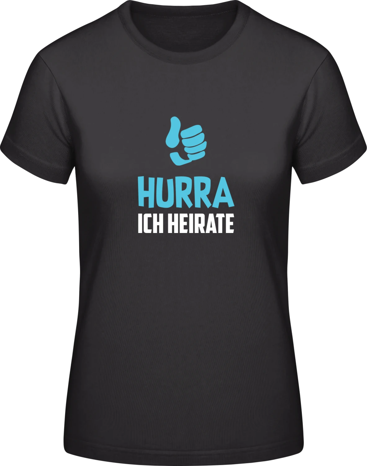 Hurra Ich heirate - Black #E190 women T-Shirt - Front