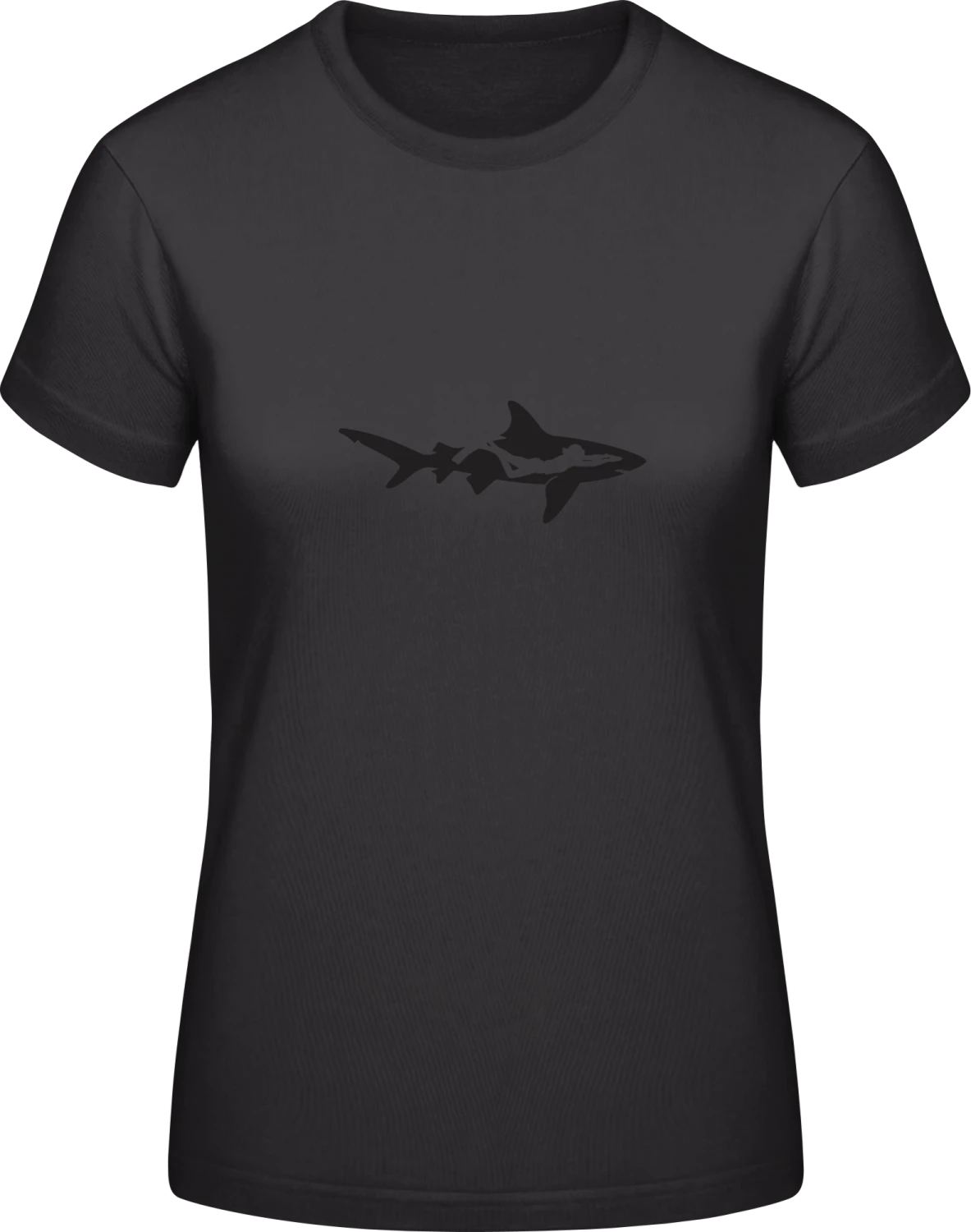 Shark vs. Diver - Black #E190 women T-Shirt - Front