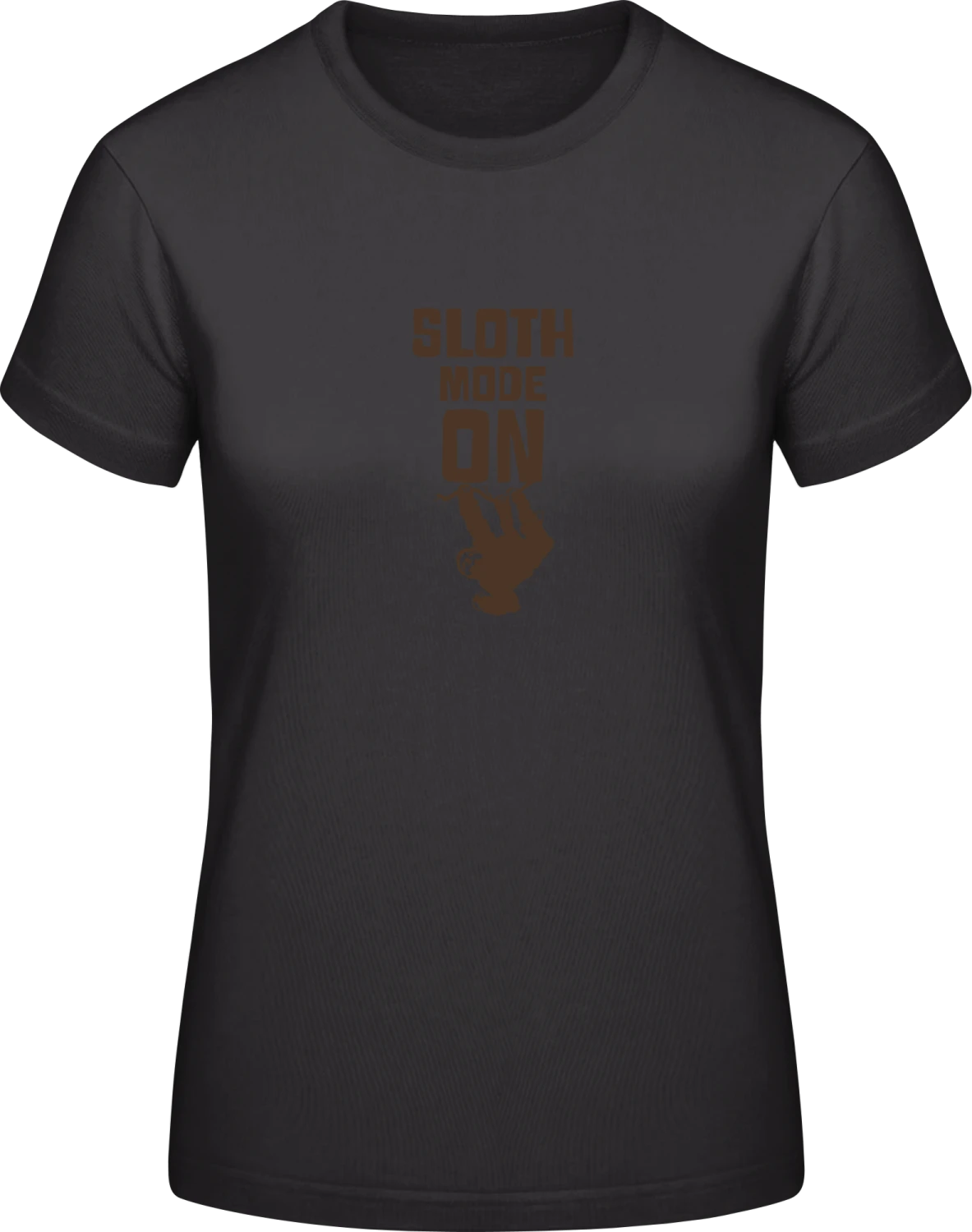 Sloth Mode On - Black #E190 women T-Shirt - Front