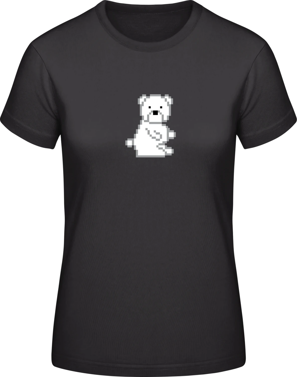 Pixel Ice Bear - Black #E190 women T-Shirt - Front