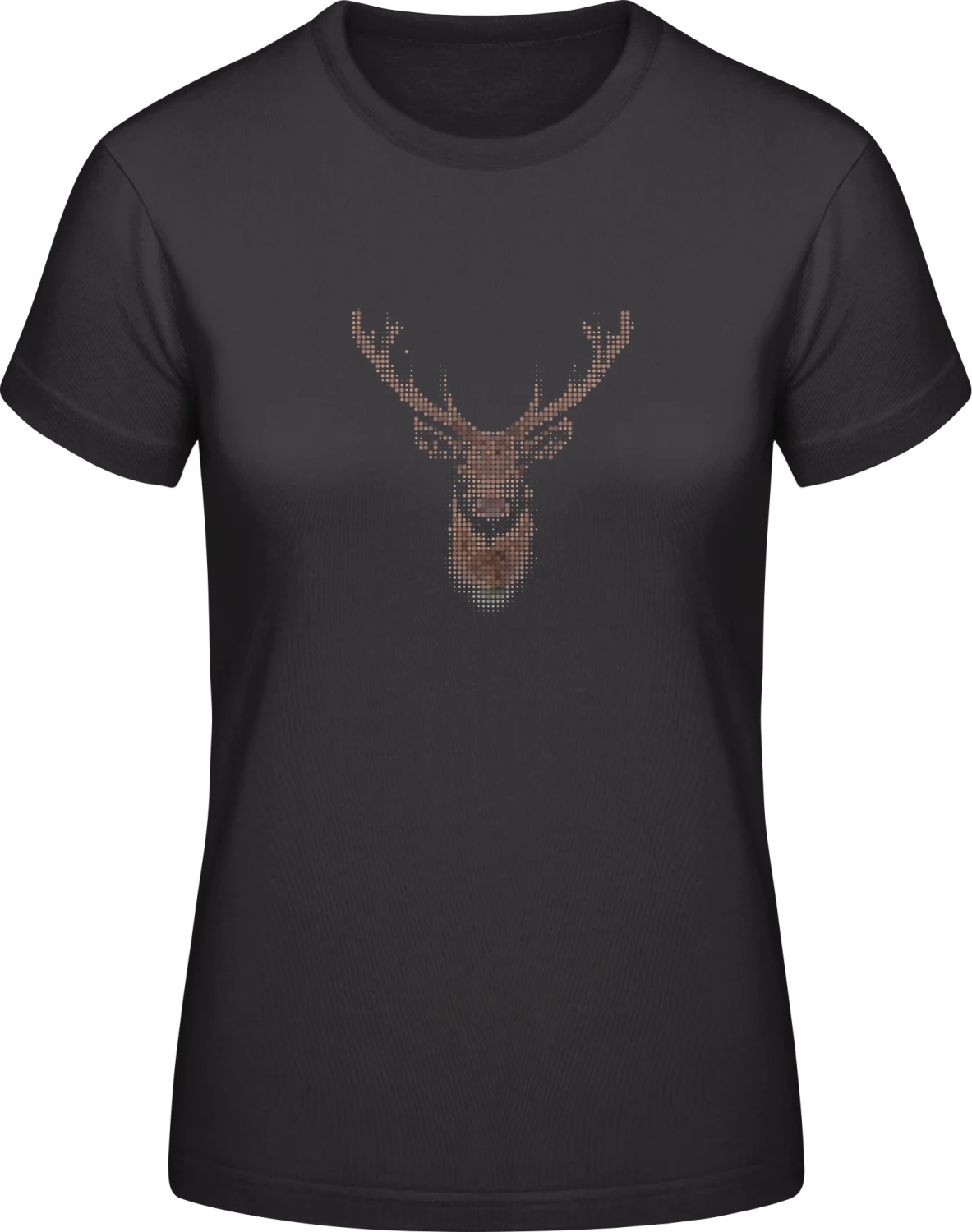 Deer effect - Black #E190 women T-Shirt - Front