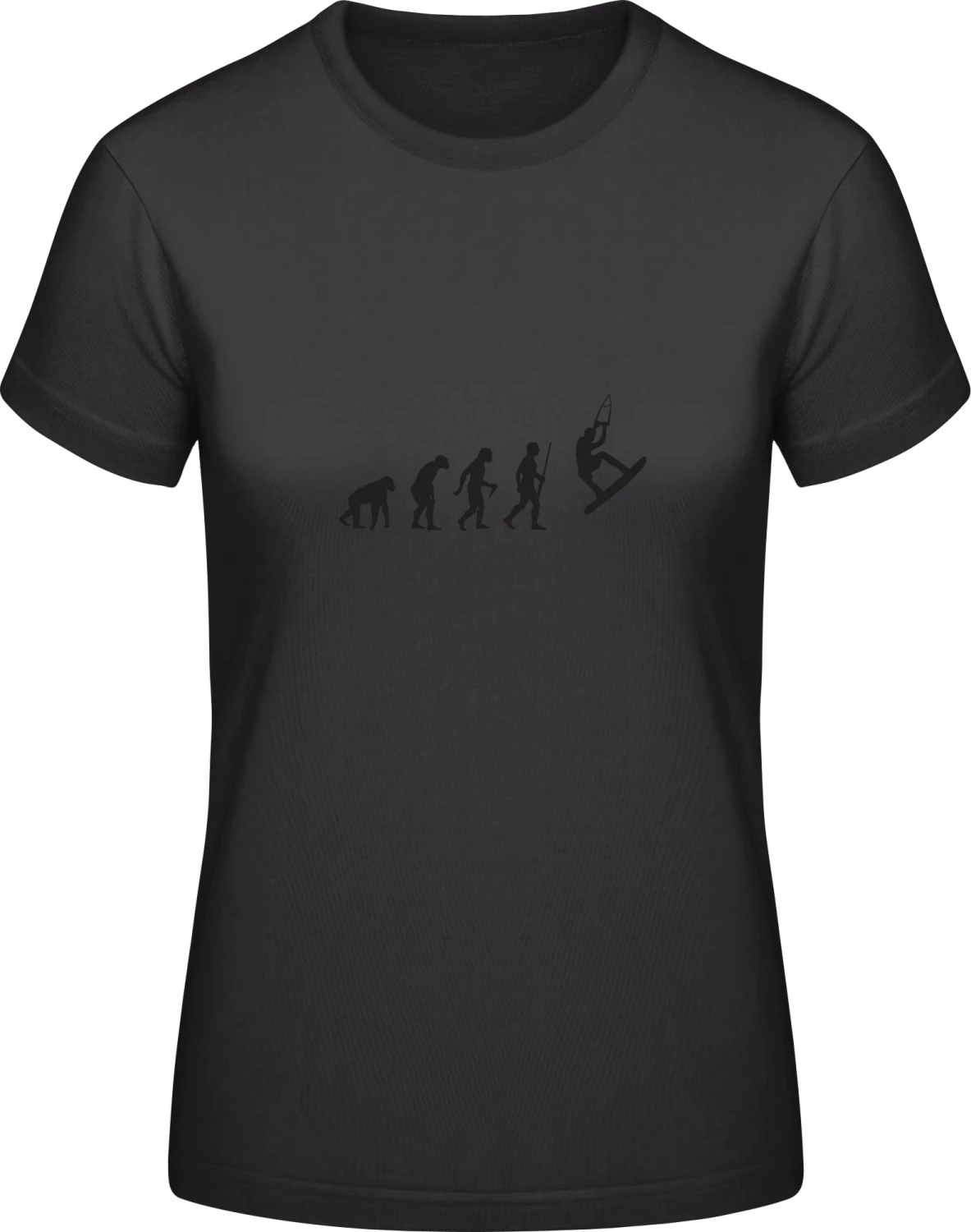 Wakeboarder Evolution - Black #E190 women T-Shirt - Front