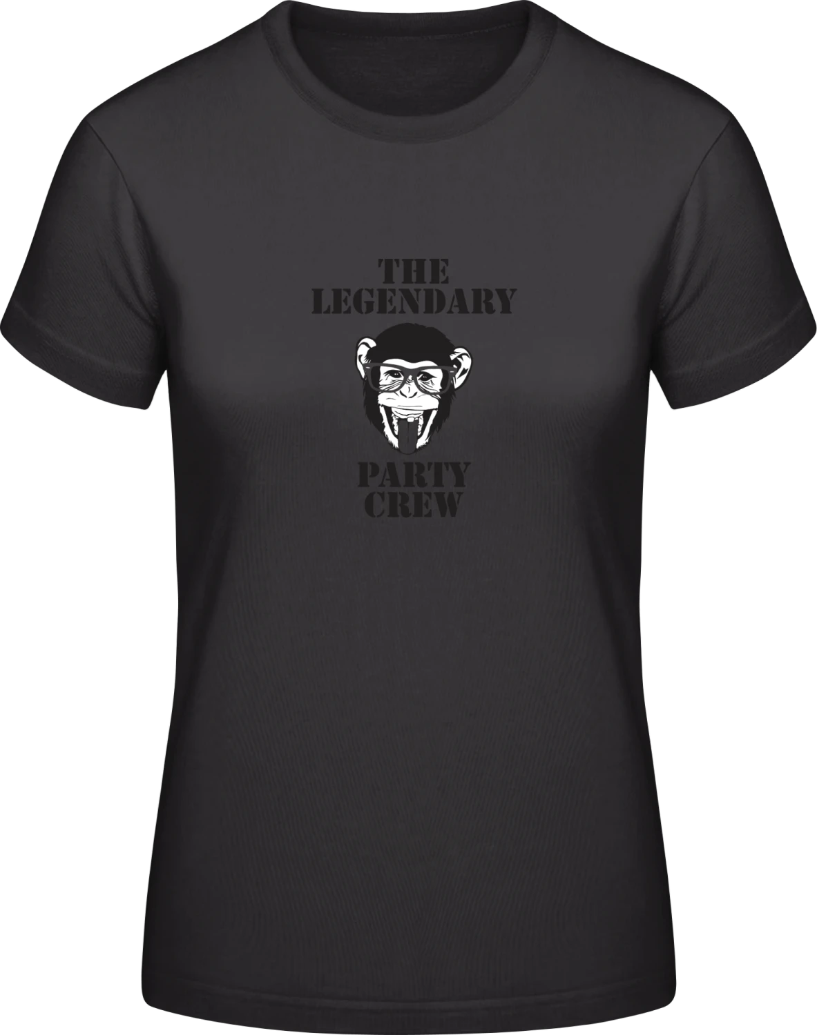 The Legendary Party Crew Chimp - Black #E190 women T-Shirt - Front