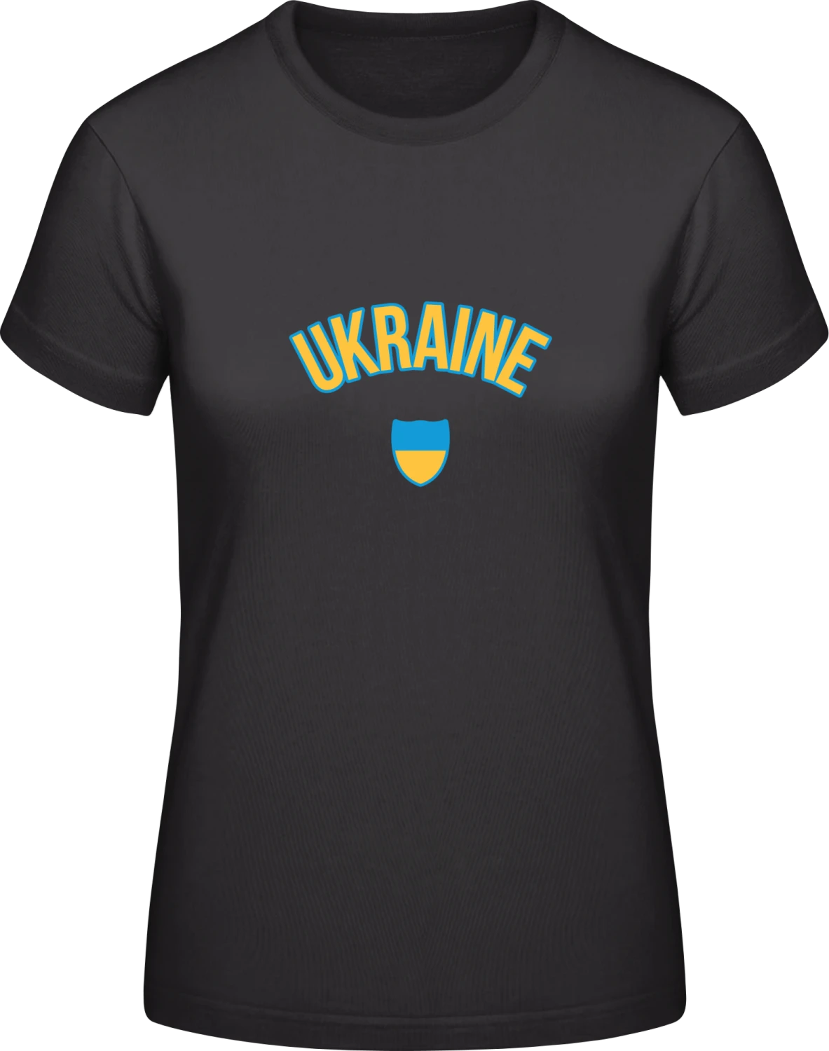 UKRAINE Football Fan - Black #E190 women T-Shirt - Front