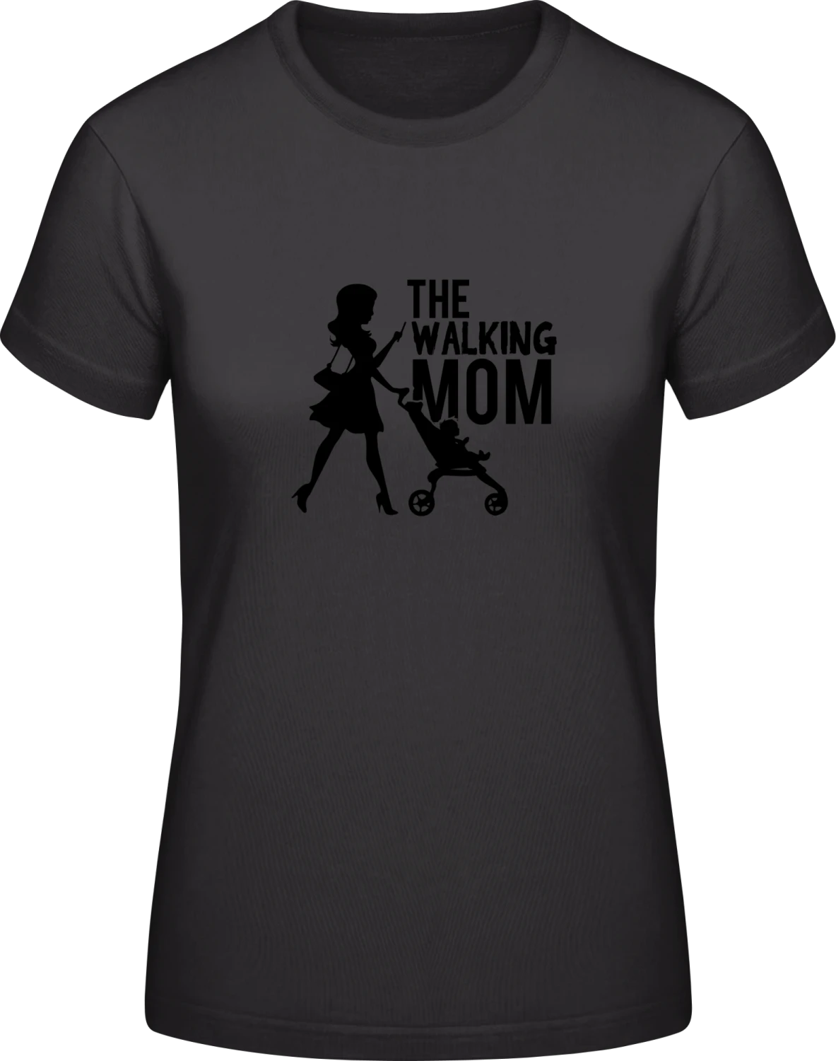 The Walking Mom Mobile phone - Black #E190 women T-Shirt - Front