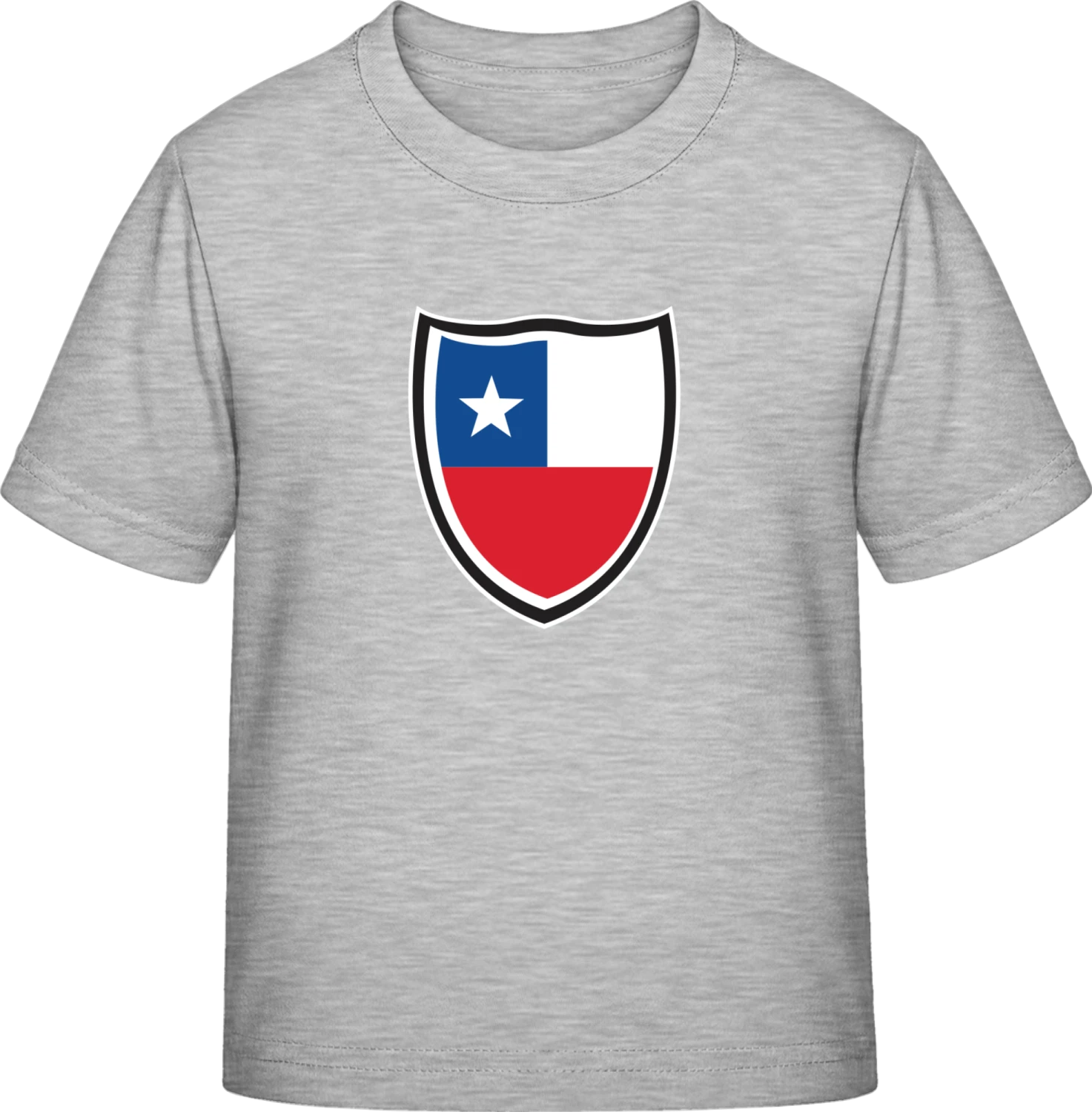 Chile Flag Shield - Sky Grey Exact 190 Kids - Front