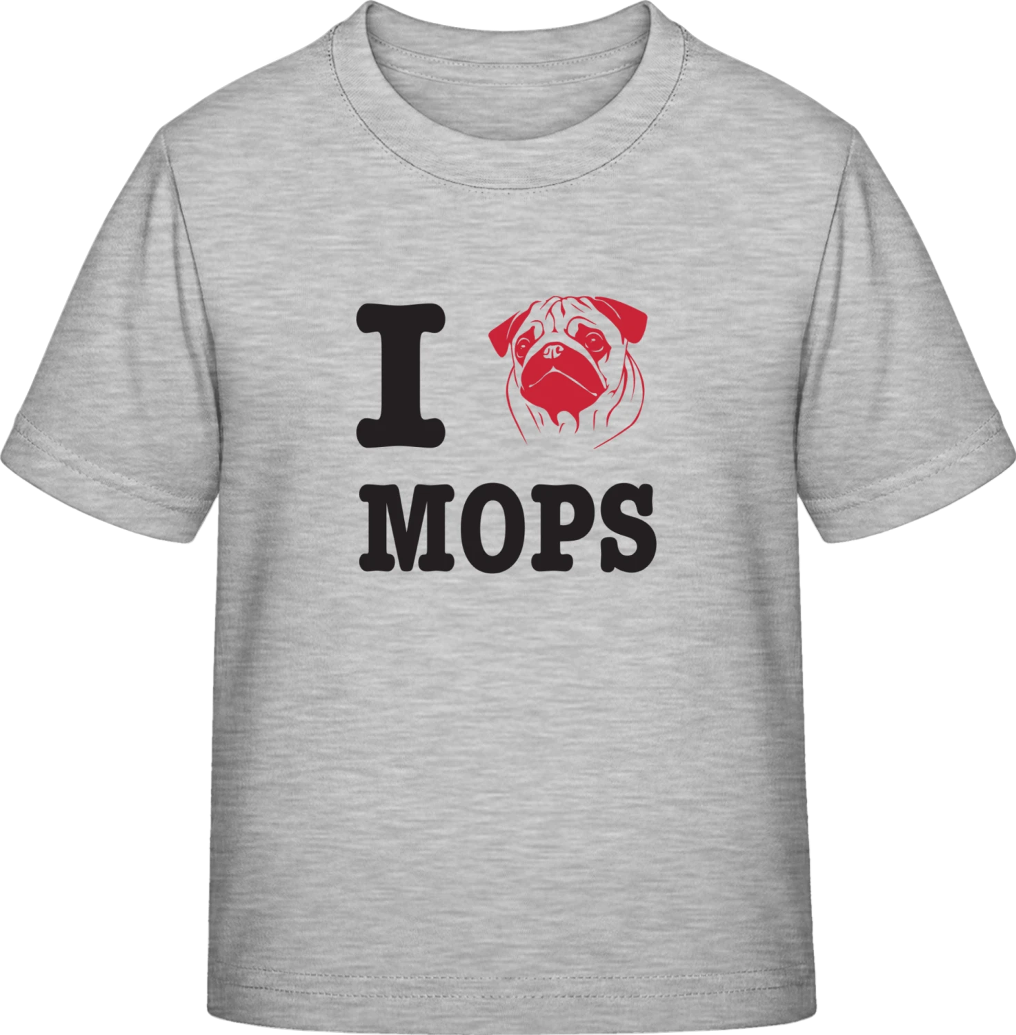 I Love Mops - Sky Grey Exact 190 Kids - Front