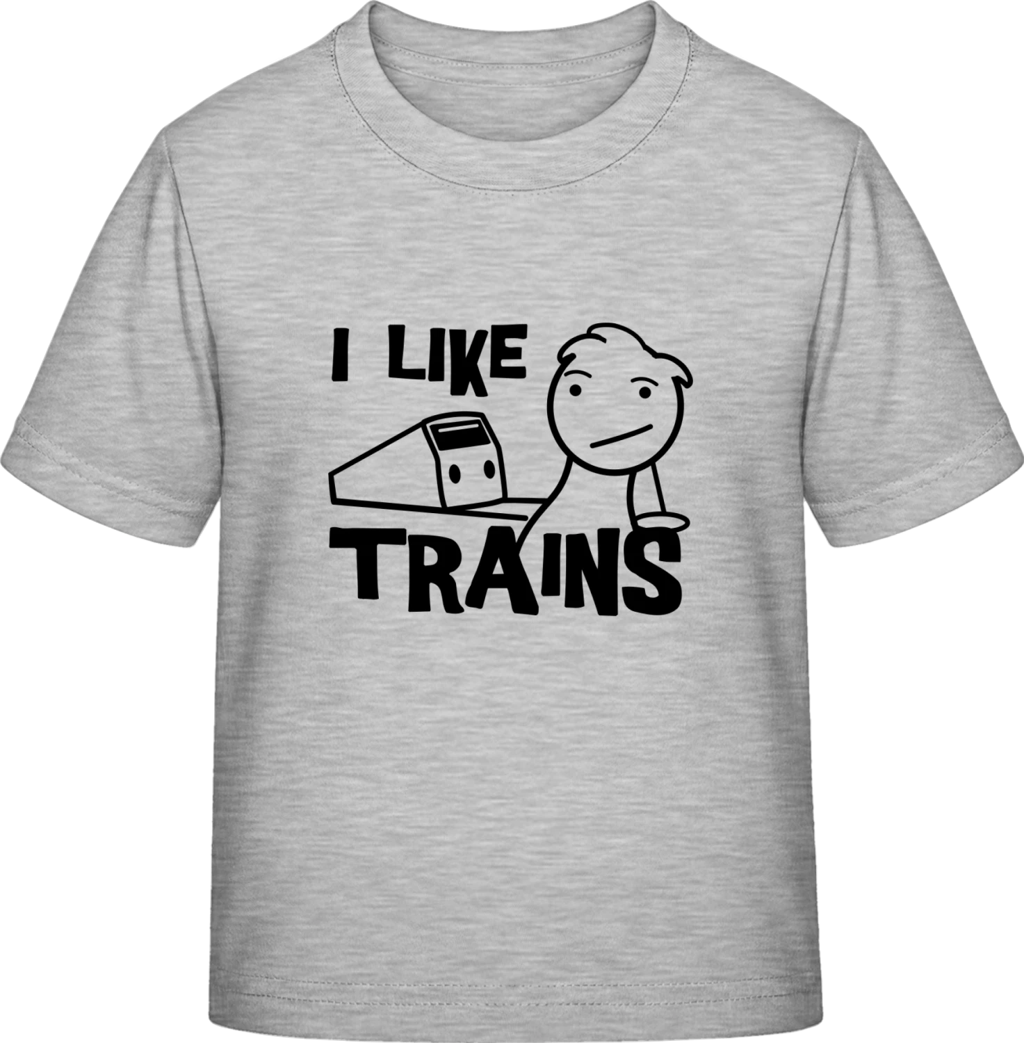 I Like Trains Meme - Sky Grey Exact 190 Kids - Front