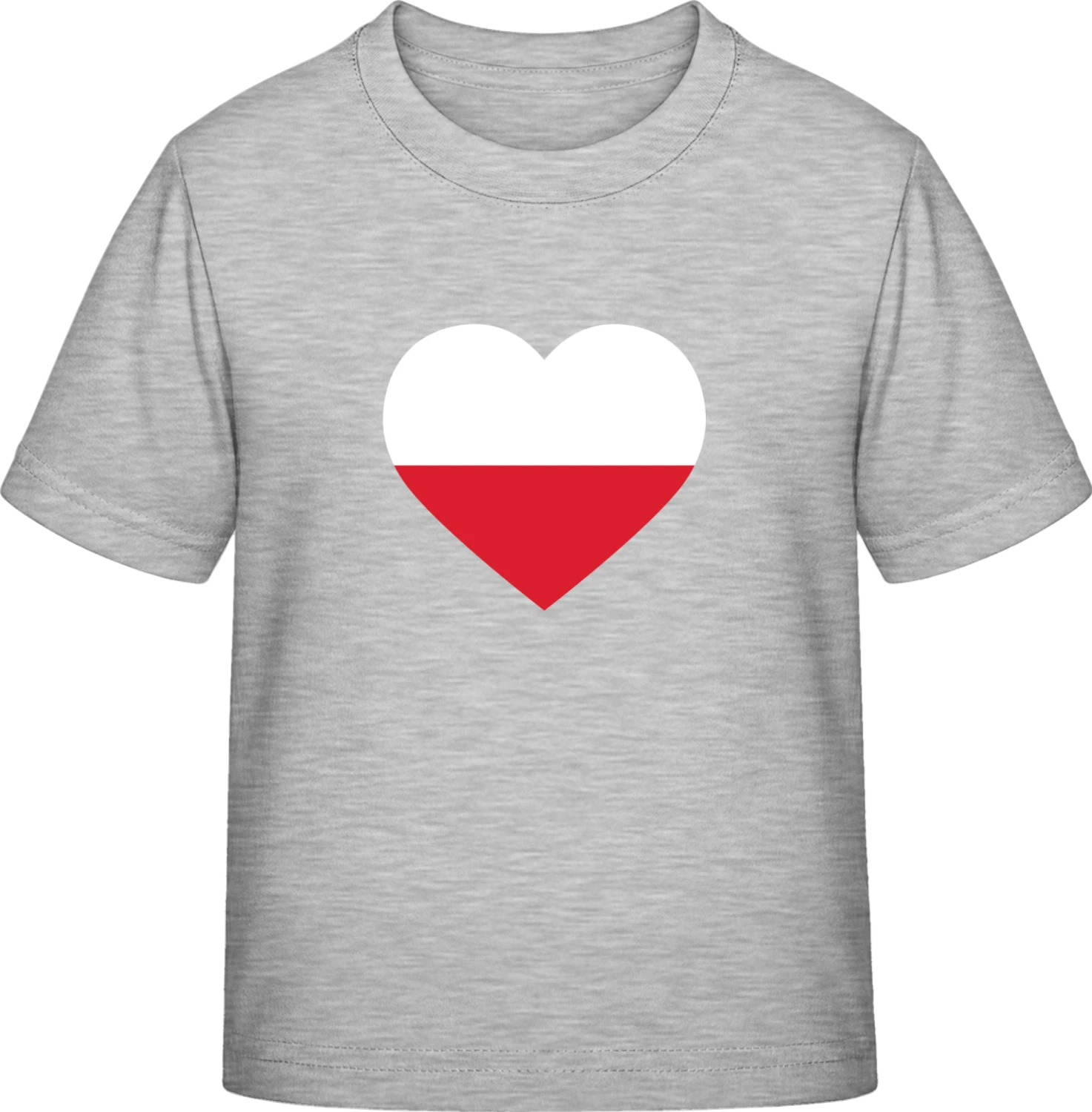 Poland Heart Flag - Sky Grey Exact 190 Kids - Front