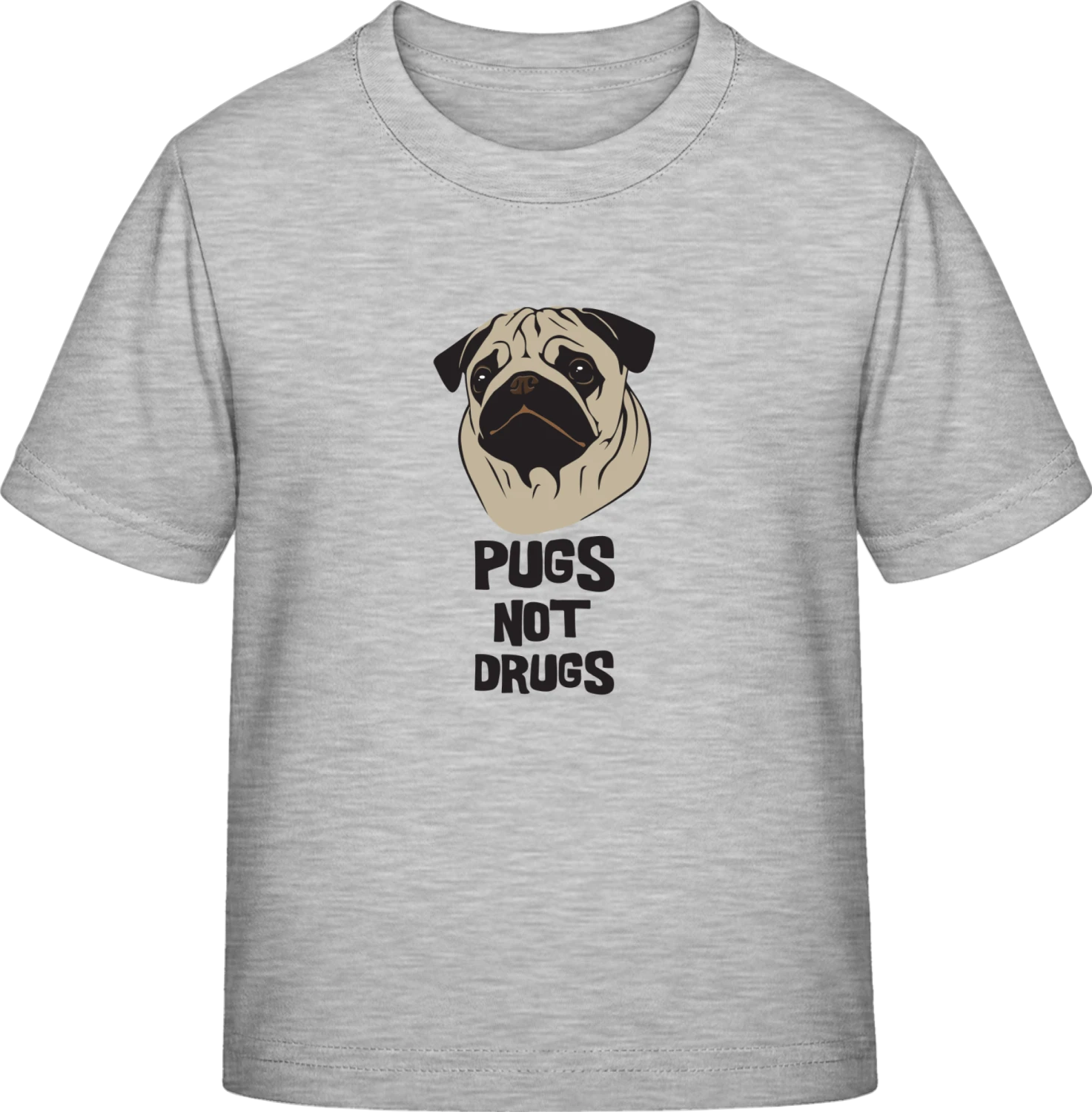 Pugs Not Drugs - Sky Grey Exact 190 Kids - Front