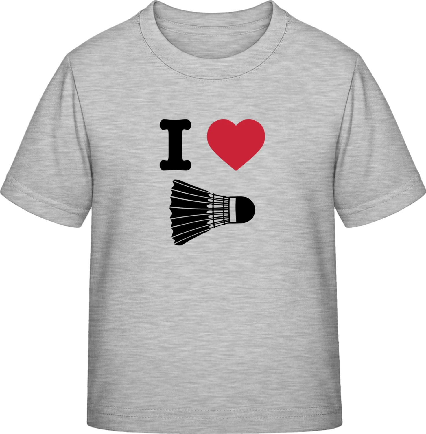 I Heart Badminton - Sky Grey Exact 190 Kids - Front