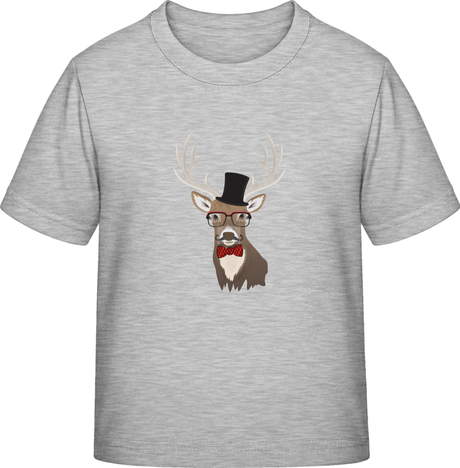 Mustache Deer Stag - Sky Grey Exact 190 Kids - Front