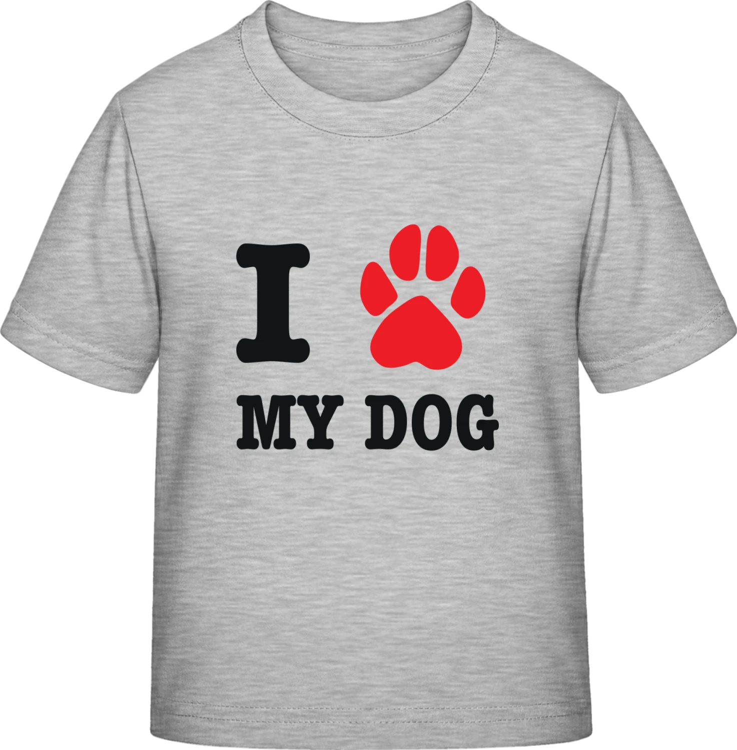 I Heart My Dog - Sky Grey Exact 190 Kids - Front