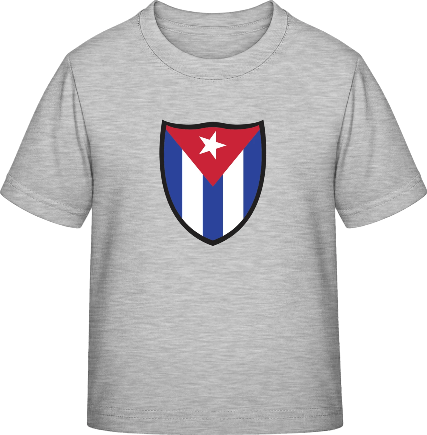 Cuba Flag Shield - Sky Grey Exact 190 Kids - Front