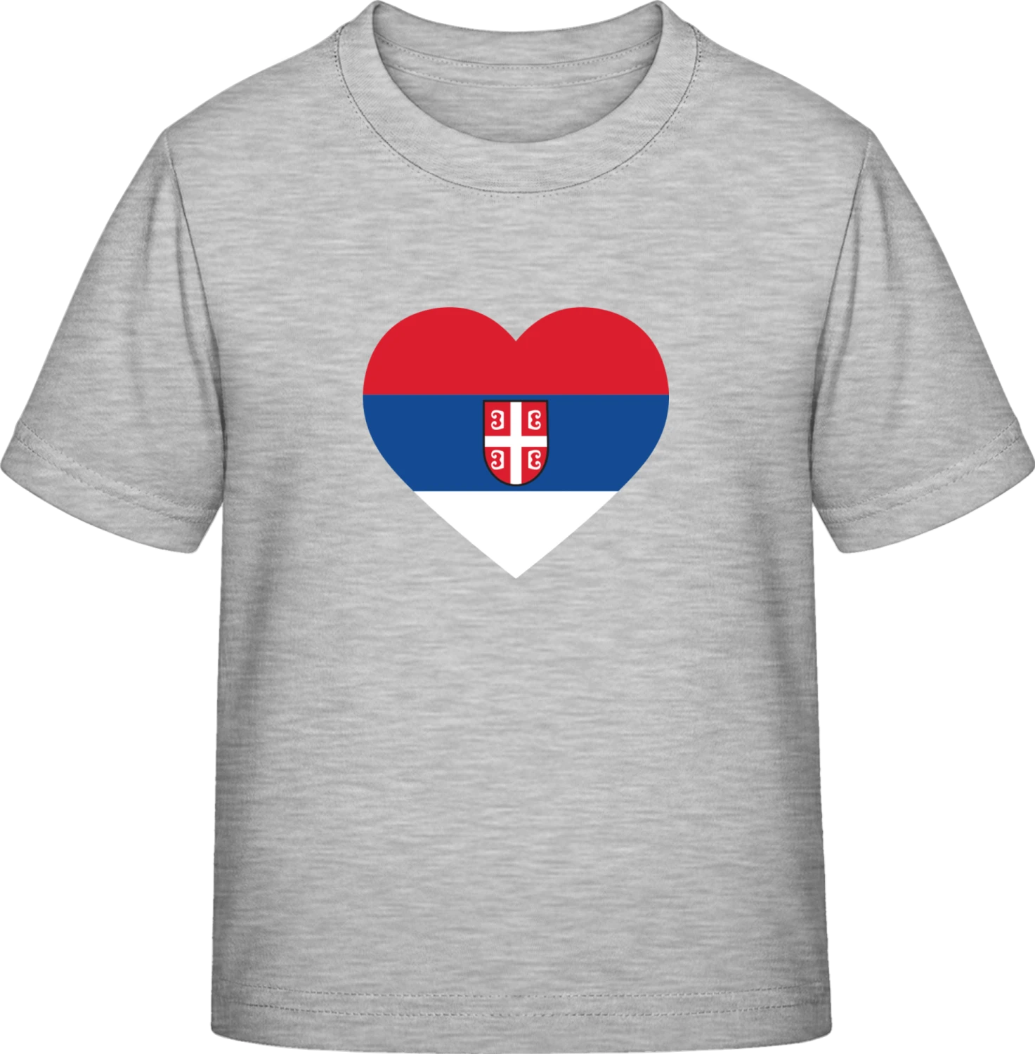 Serbia Heart Flag - Sky Grey Exact 190 Kids - Front