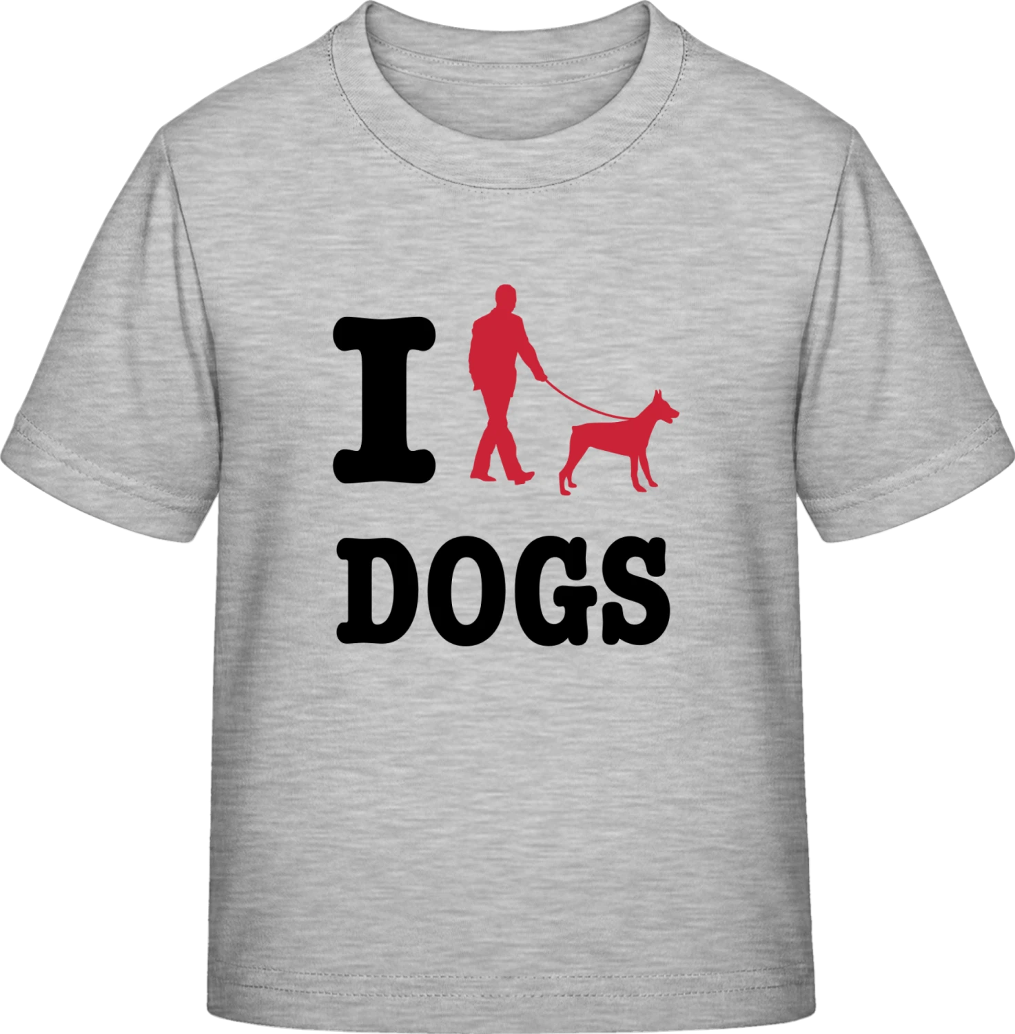 I Love Dogs - Sky Grey Exact 190 Kids - Front