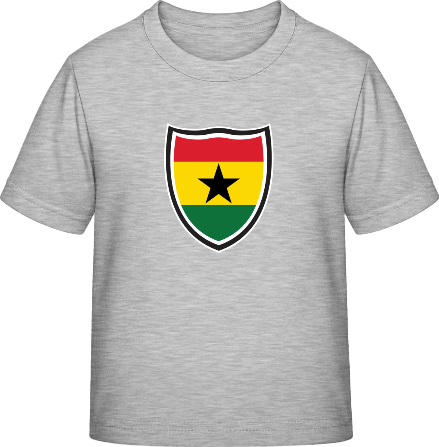 Ghana Flag Shield - Sky Grey Exact 190 Kids - Front