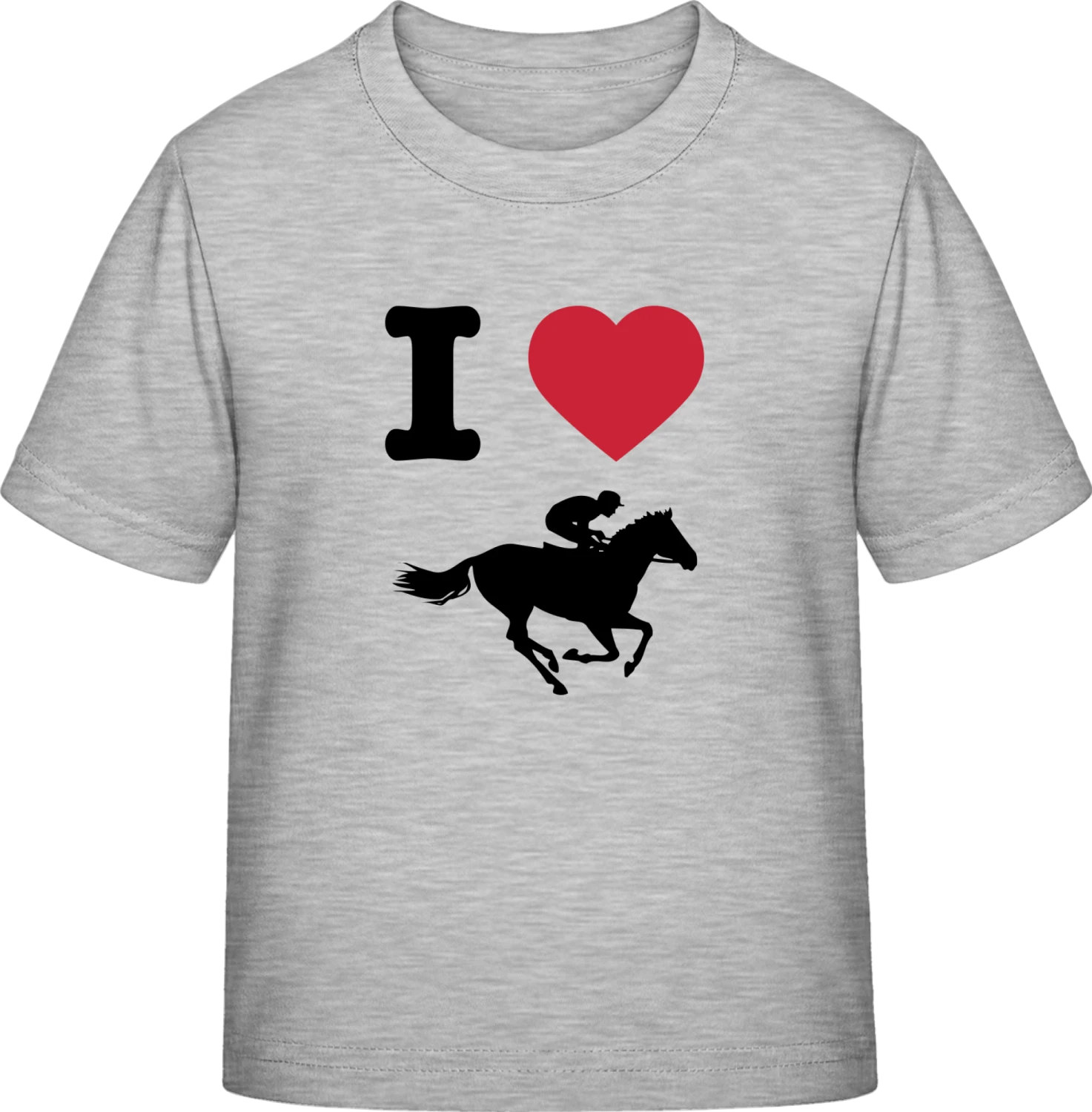 I Heart Horse Races - Sky Grey Exact 190 Kids - Front