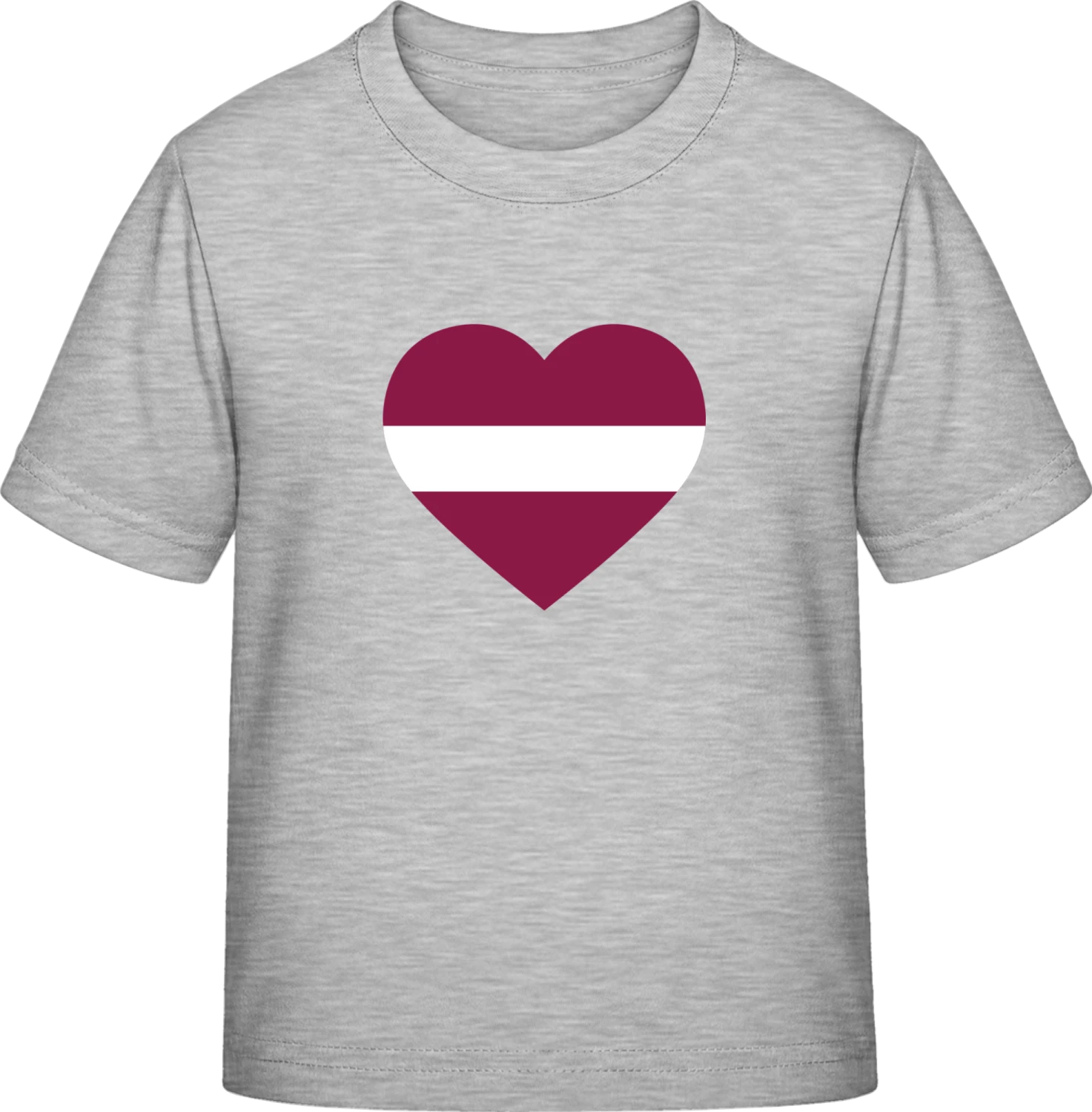 Latvia Heart Flag - Sky Grey Exact 190 Kids - Front