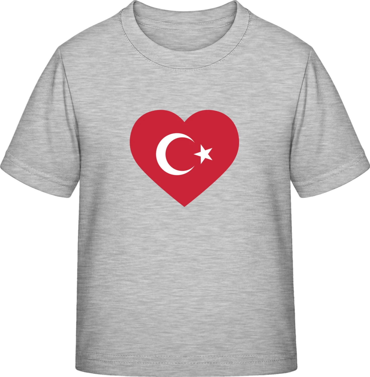 Turkey Heart Flag - Sky Grey Exact 190 Kids - Front