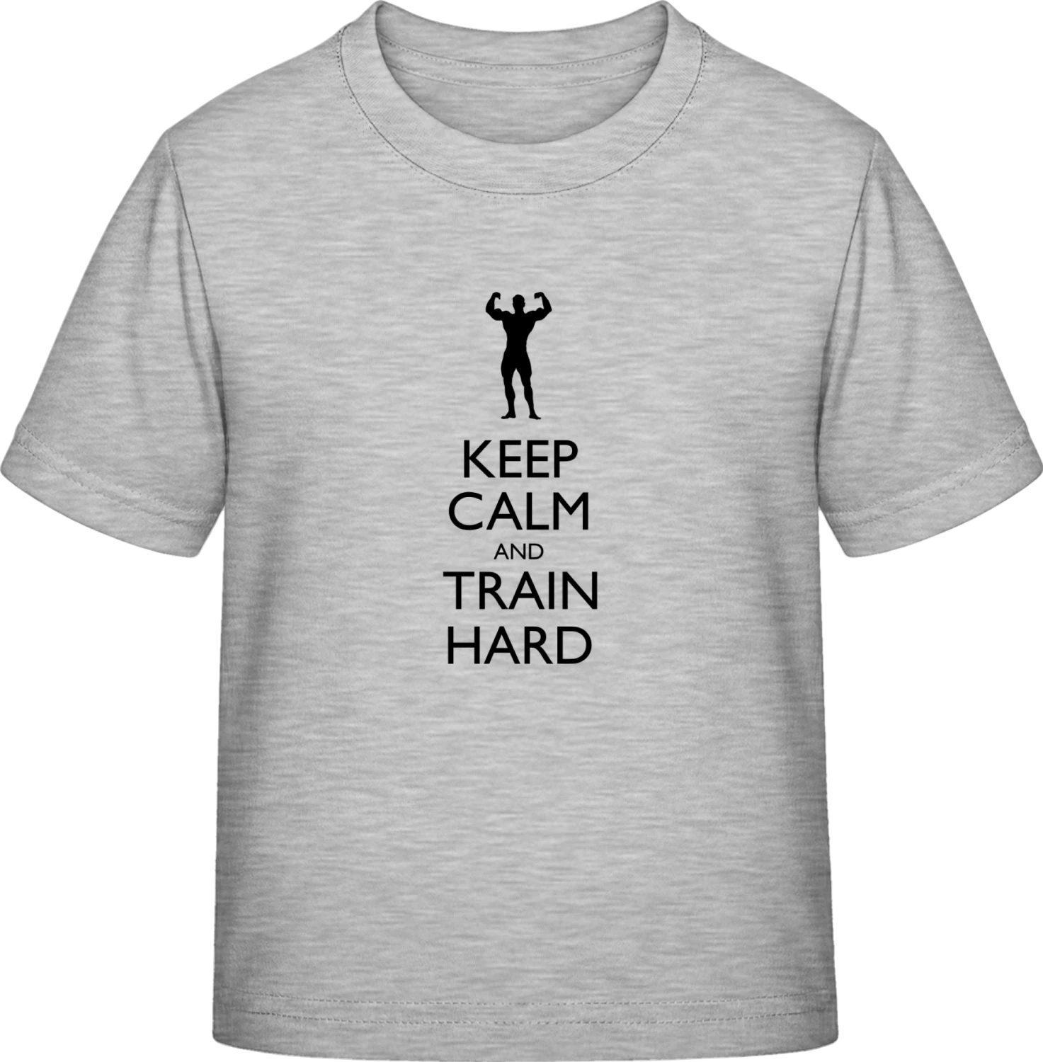 Keep Calm and Train Hard - Sky Grey Exact 190 Kids - Front