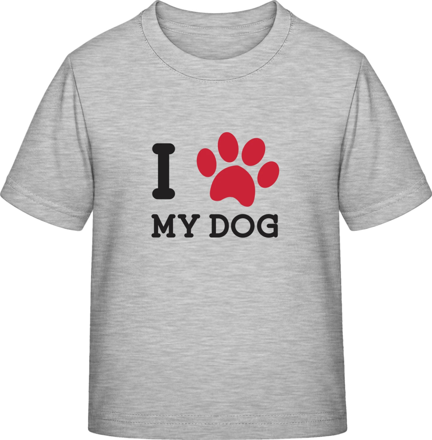 I Heart My Dog Footprint - Sky Grey Exact 190 Kids - Front