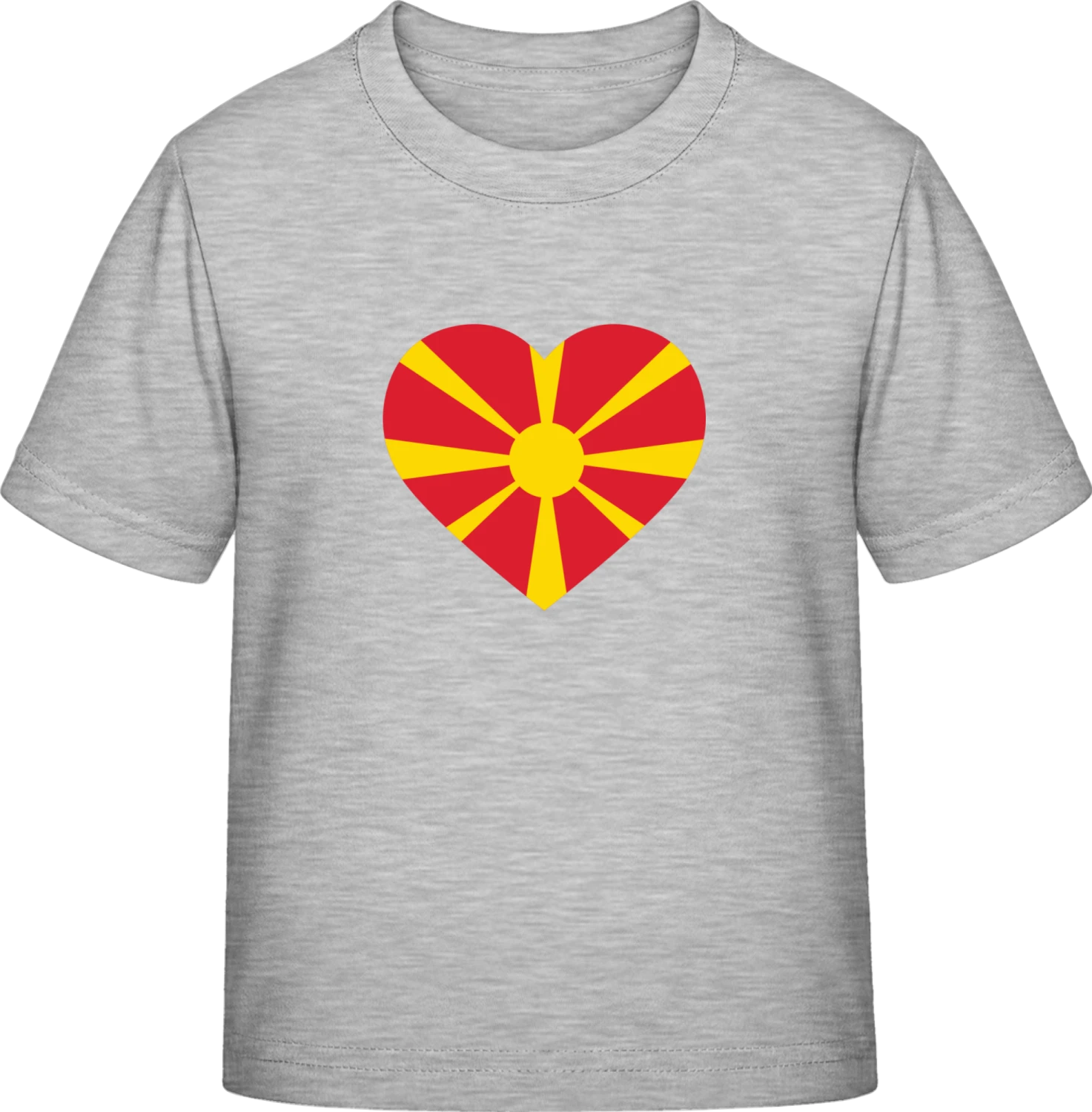 Macedonia Heart Flag - Sky Grey Exact 190 Kids - Front