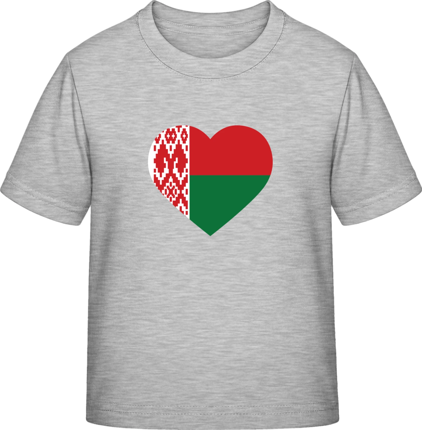 Belarus Heart Flag - Sky Grey Exact 190 Kids - Front