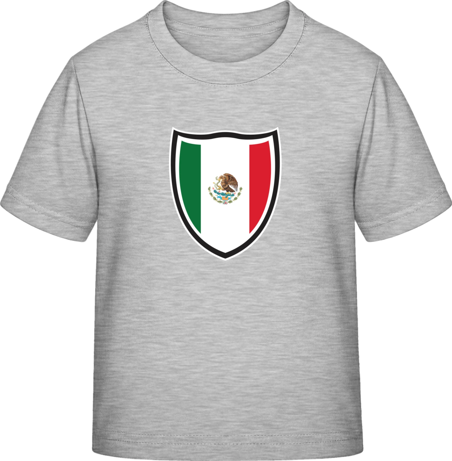 Mexico Flag Shield - Sky Grey Exact 190 Kids - Front