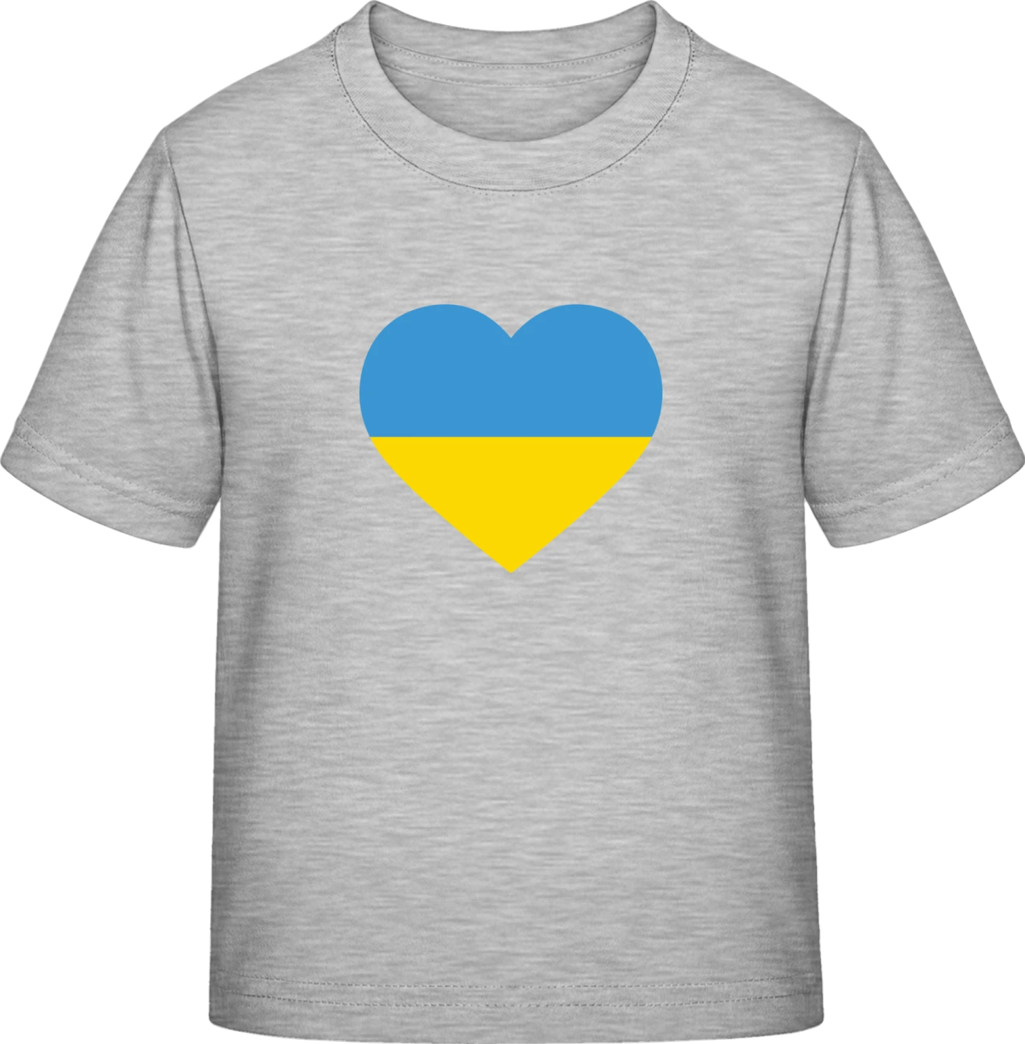 Ukraine Heart Flag - Sky Grey Exact 190 Kids - Front