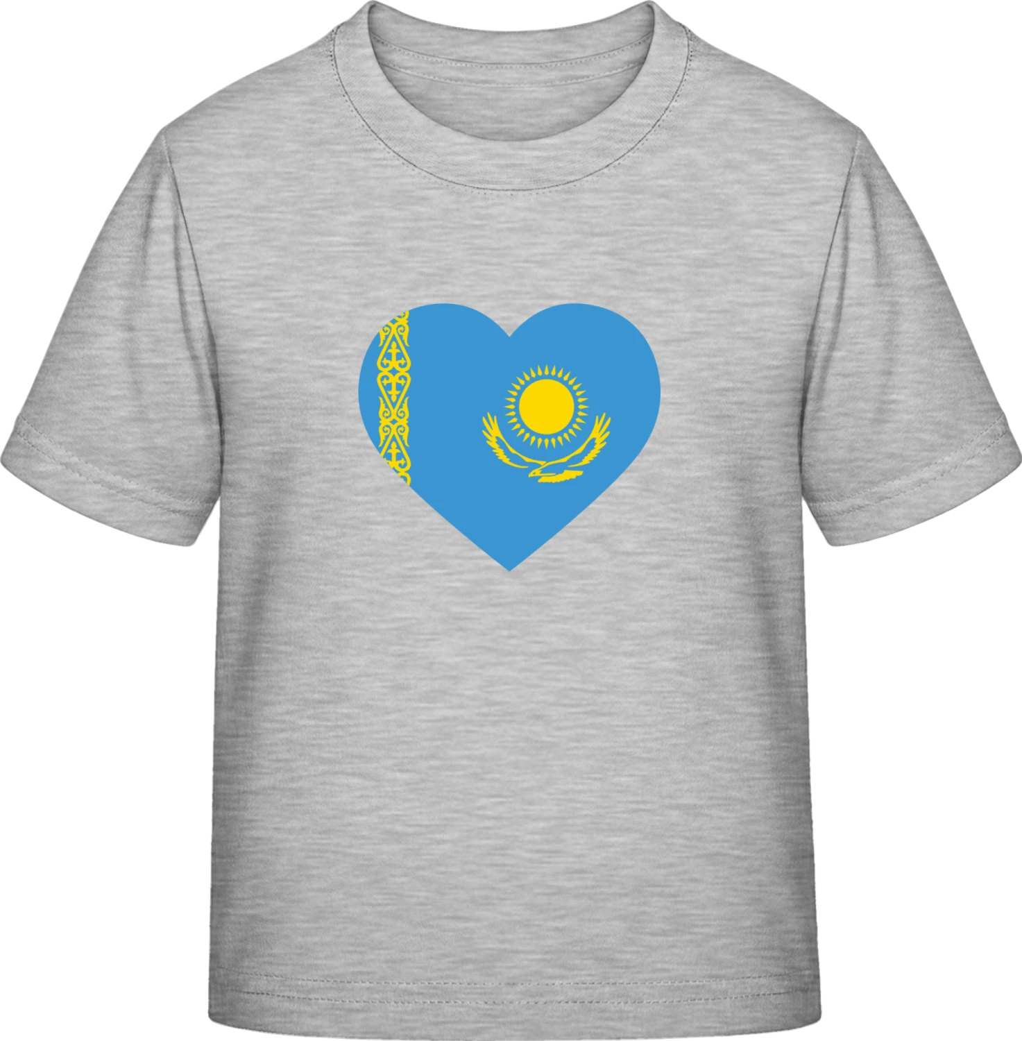 Kazakhstan Heart Flag - Sky Grey Exact 190 Kids - Front