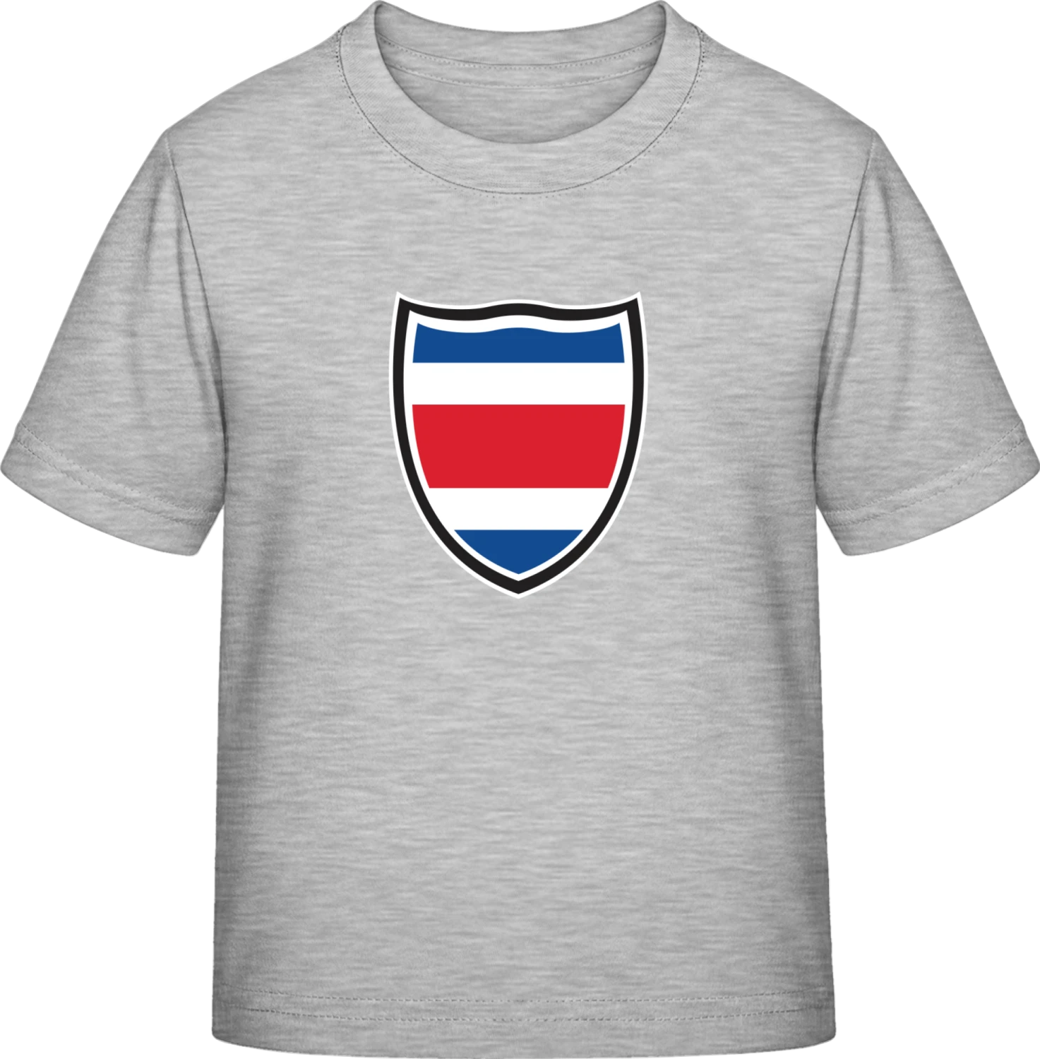 Costa Rica Flag Shield - Sky Grey Exact 190 Kids - Front