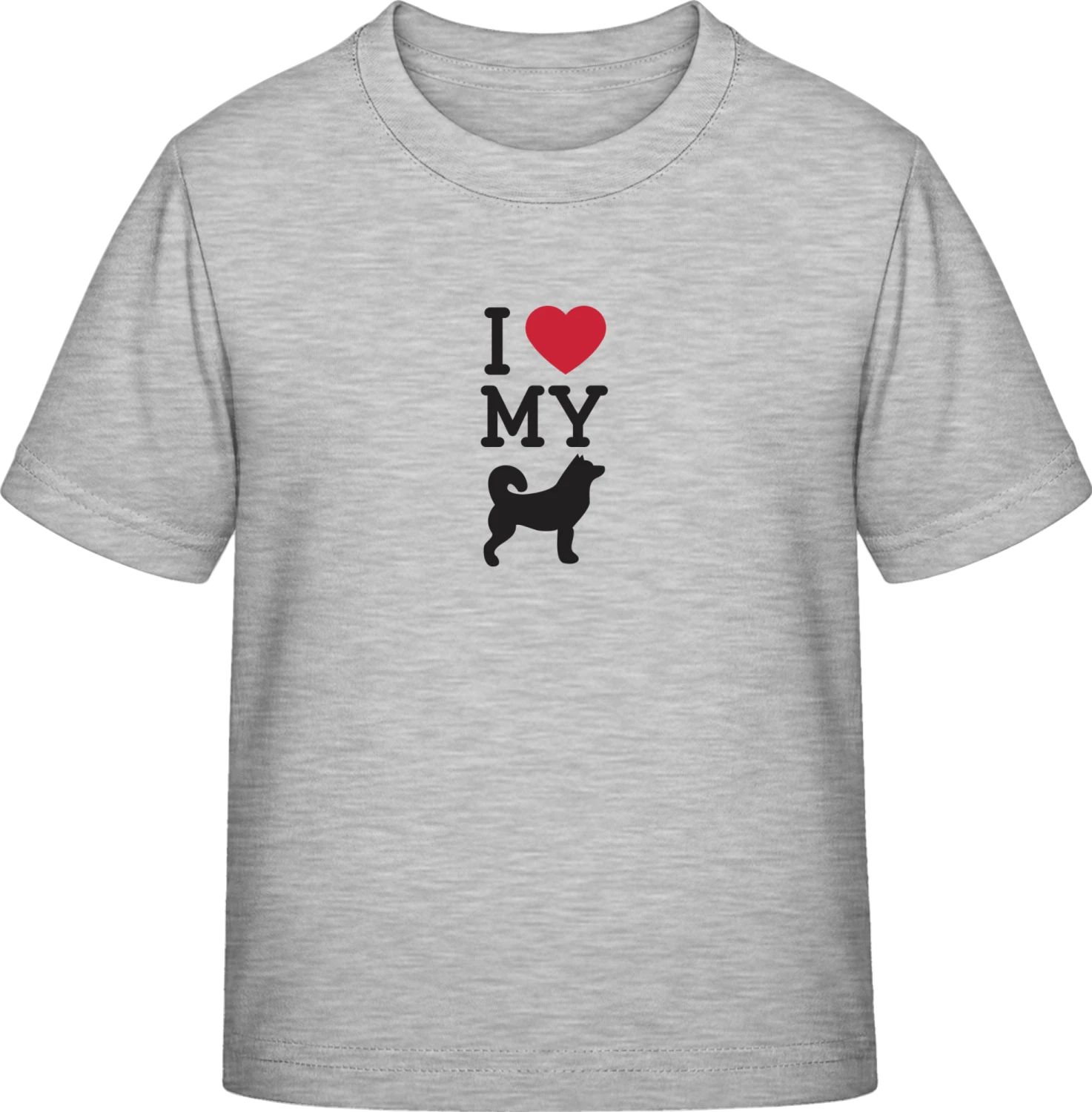 I Love My Dog Spitz - Sky Grey Exact 190 Kids - Front