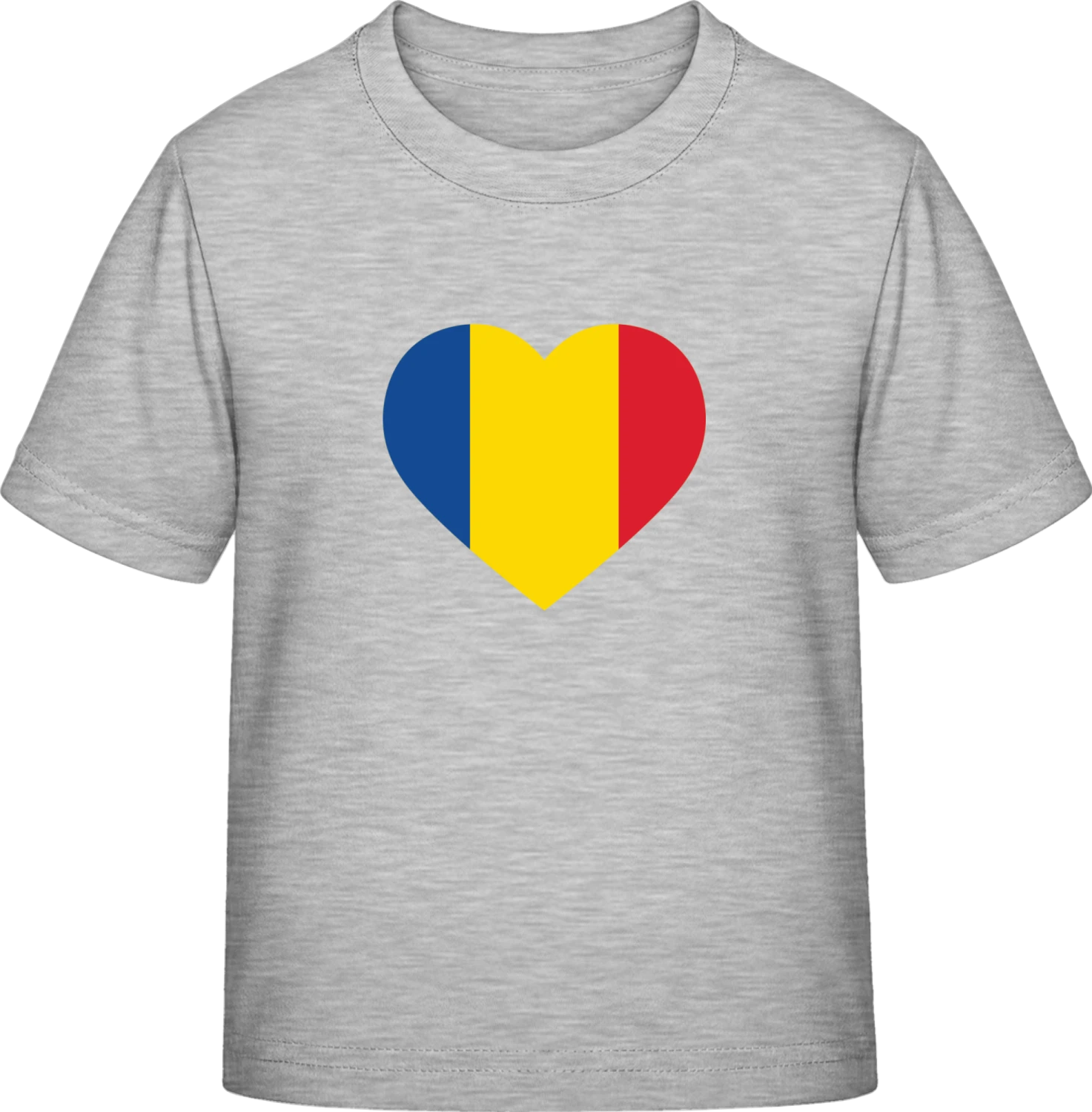 Romania Heart Flag - Sky Grey Exact 190 Kids - Front