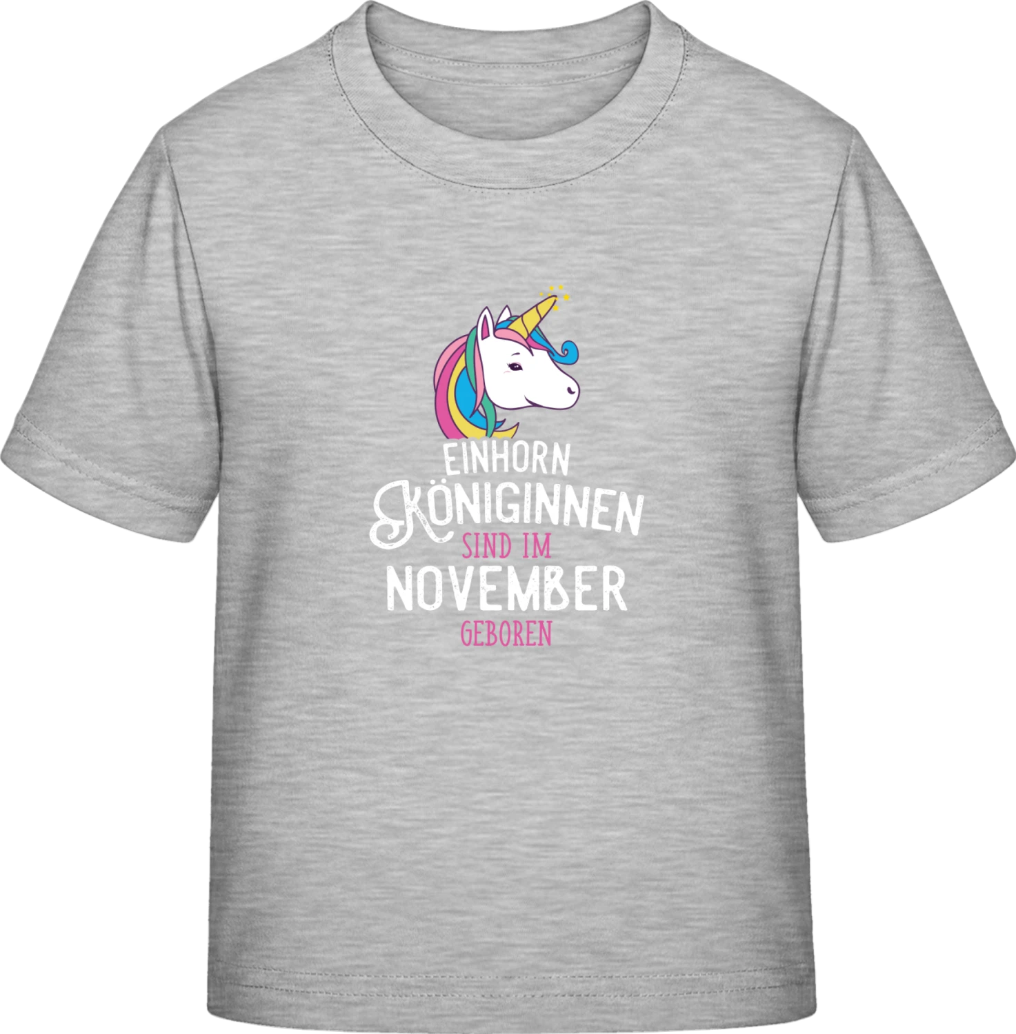 Einhorn Königinnen sind im November geboren - Sky Grey Exact 190 Kids - Front